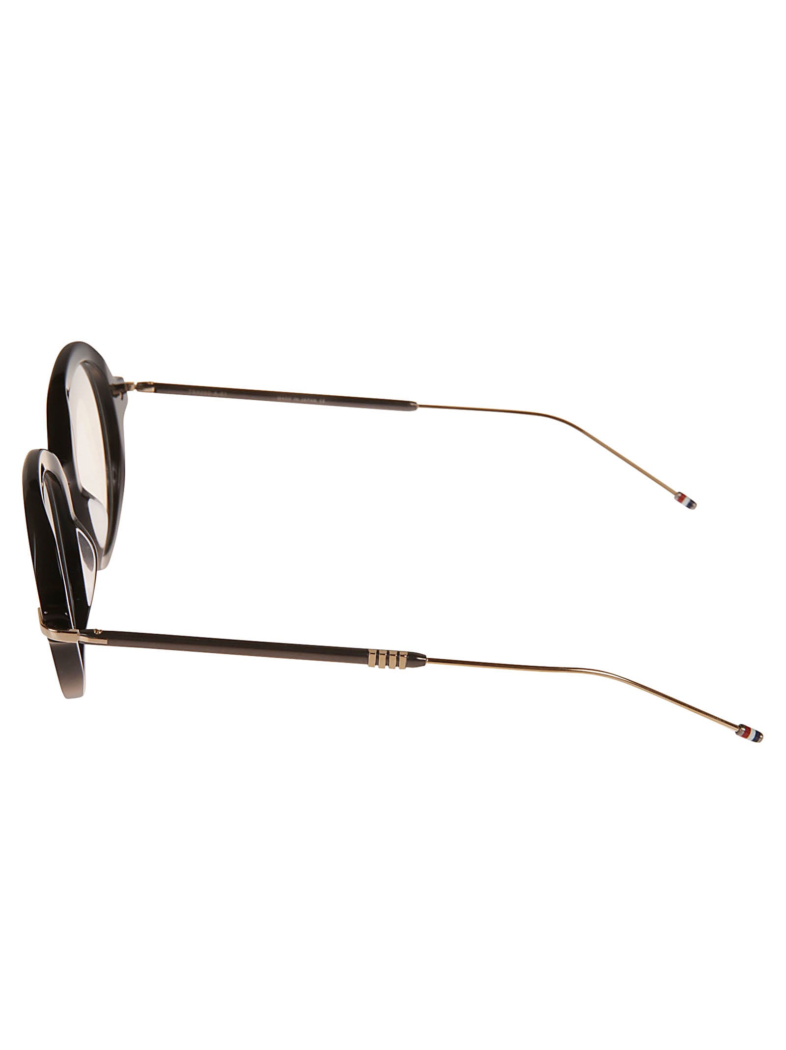 Shop Thom Browne Classic Round Glasses In 01