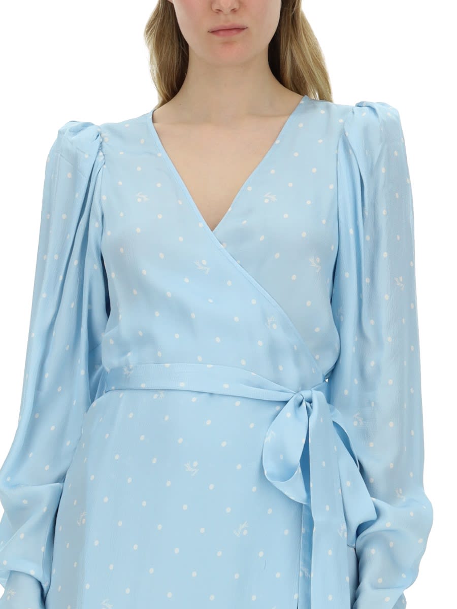 Shop Rotate Birger Christensen Dress With Bow In Blue