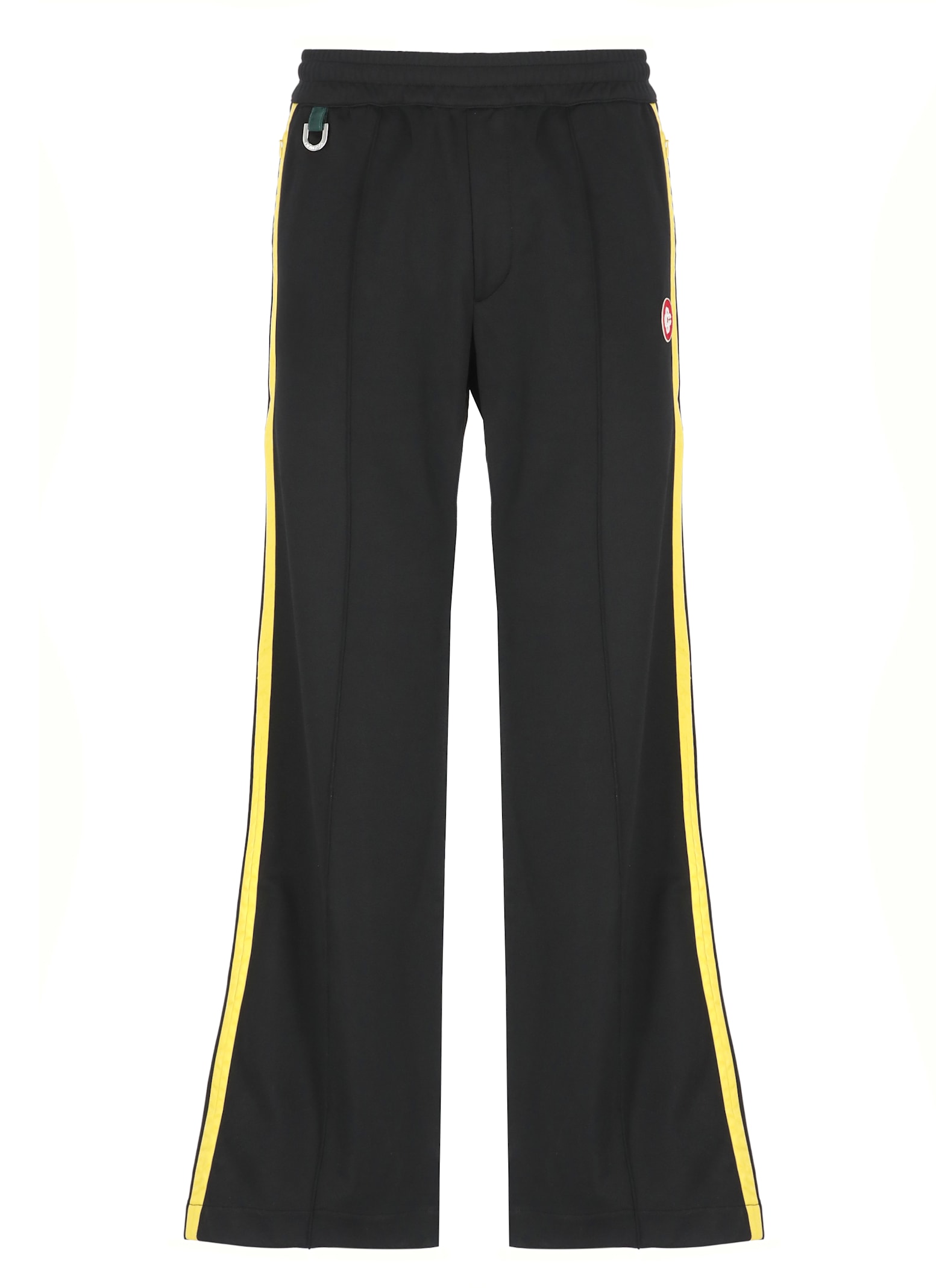 Casablanca Wide Leg Trousers Featuring Metallic Front In Black