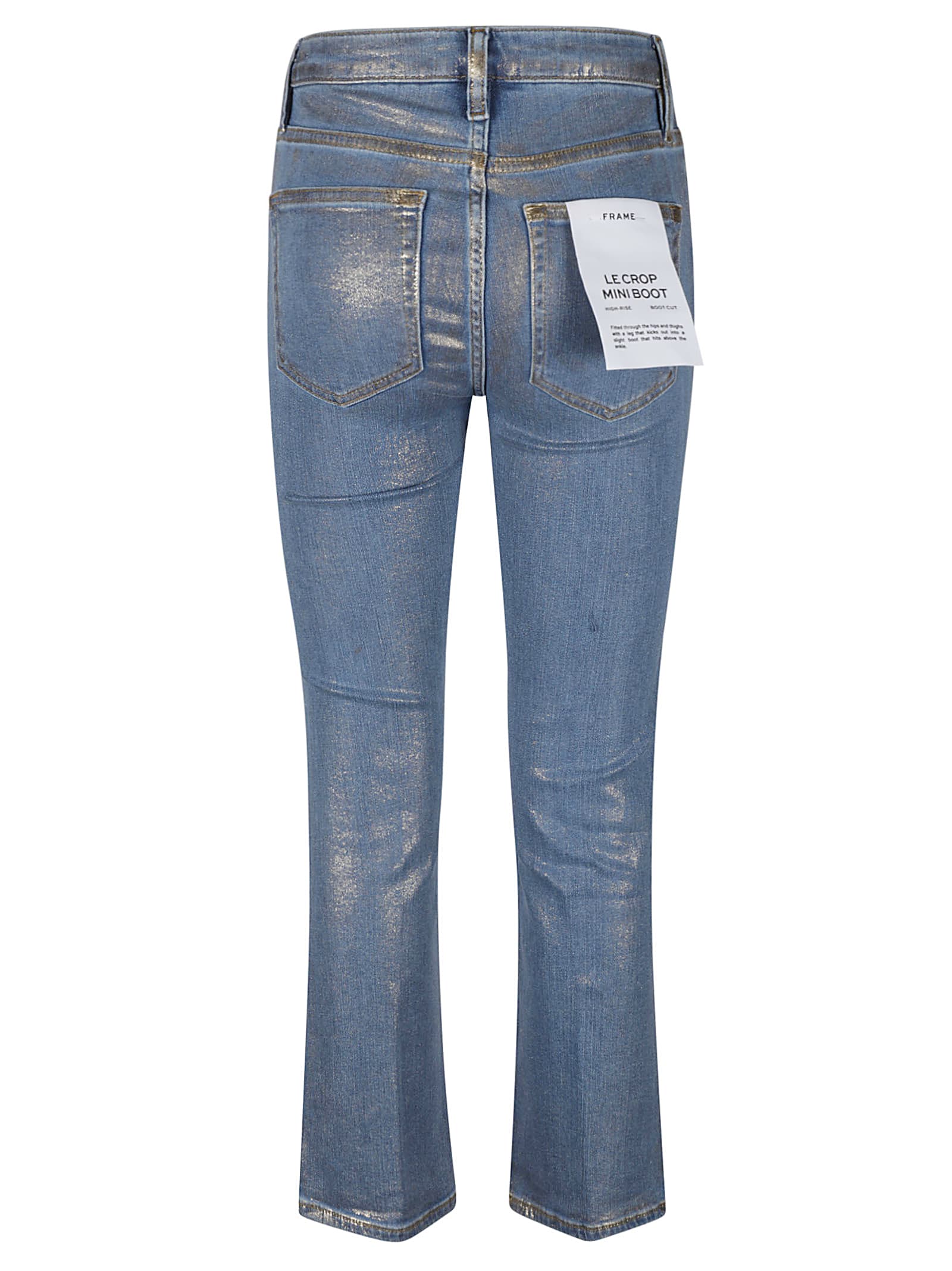 Shop Frame Metallic Detail Buttoned Jeans In Azure