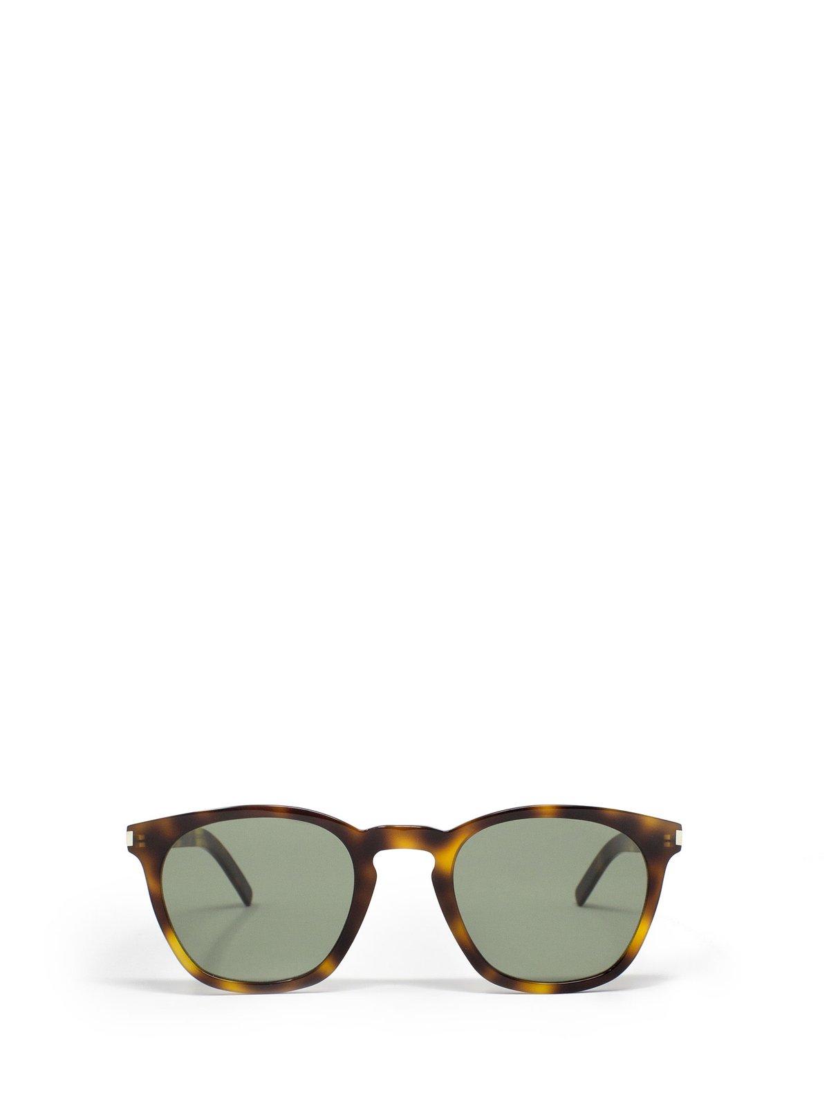 Shop Saint Laurent Wellington Sunglasses Sunglasses In 002 Havana Havana Green