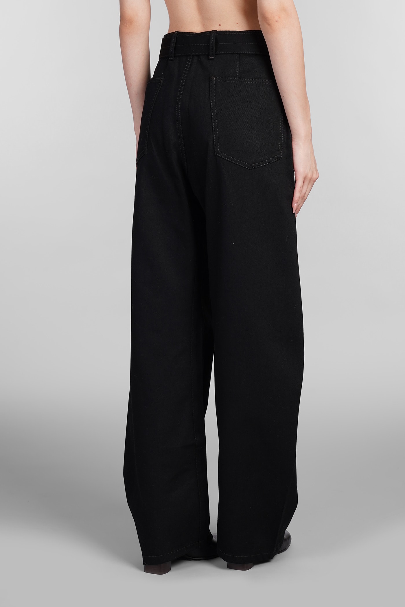 Shop Lemaire Jeans In Black Cotton