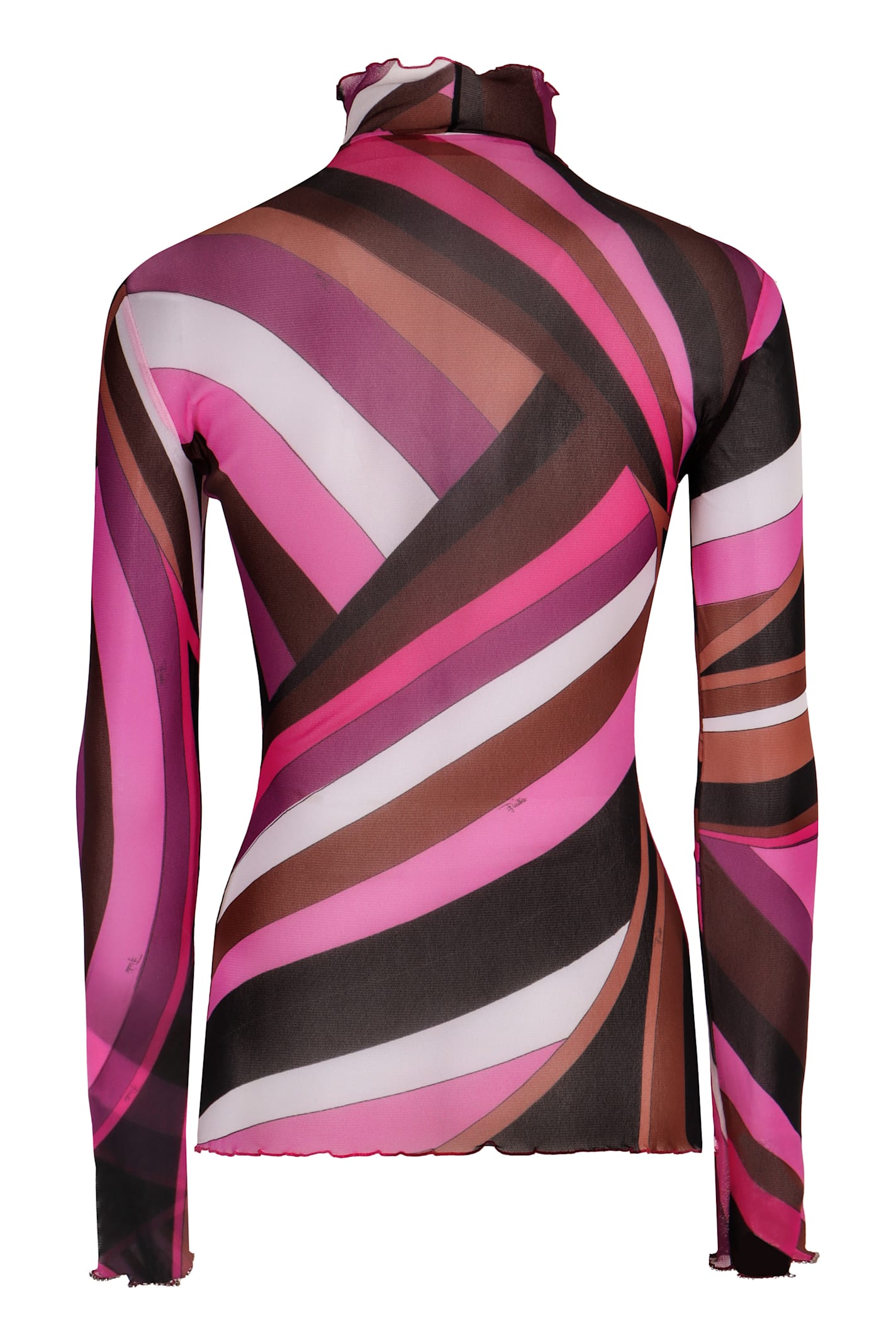 Shop Pucci Printed Long-sleeve Top In Fuchsia