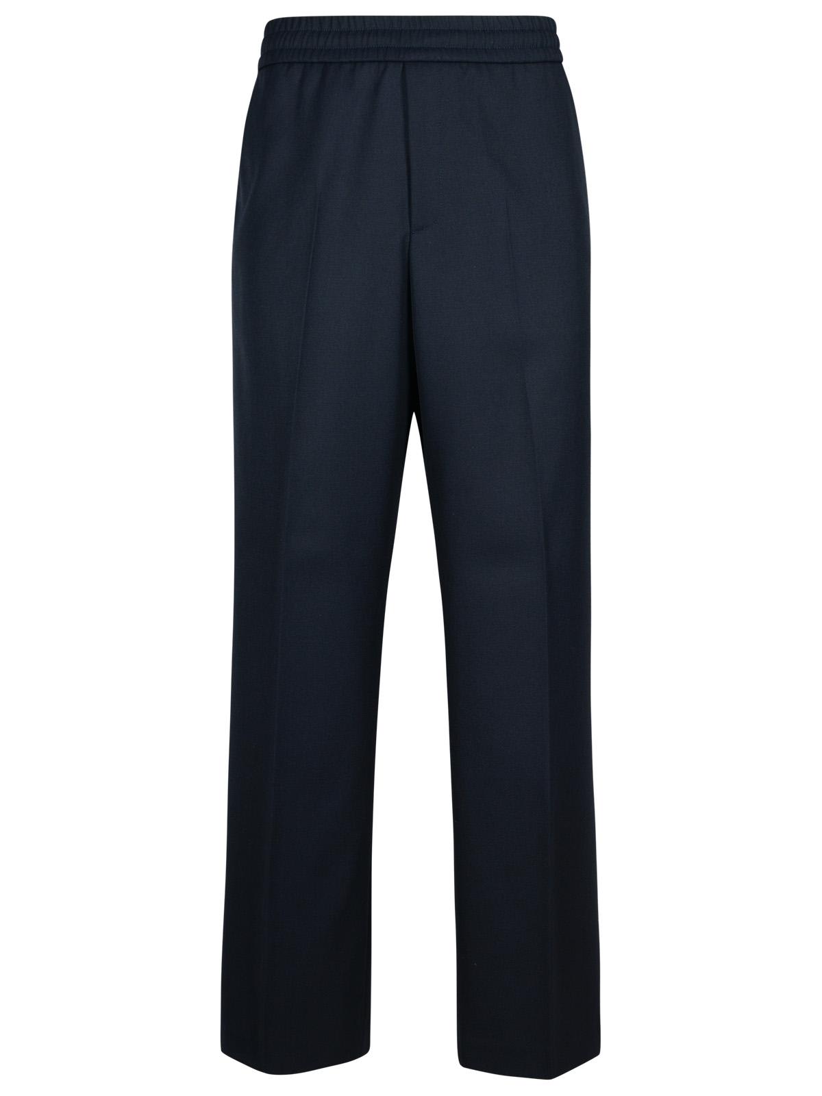 Shop Golden Goose Lennon Navy Virgin Wool Blend Trousers