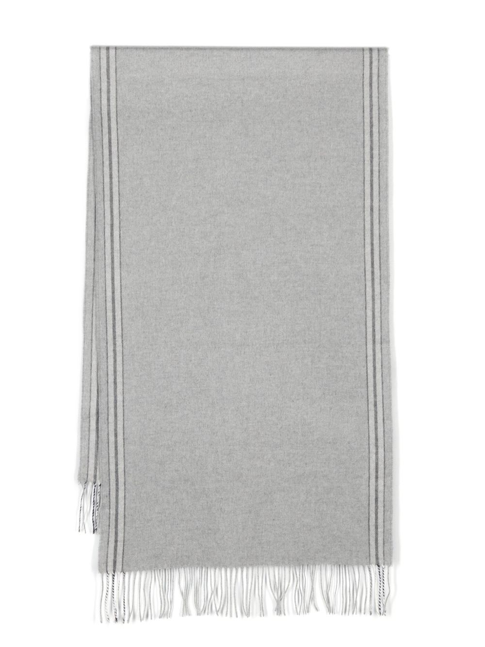 Brunello Cucinelli Scarf With Striped Detail In Gray