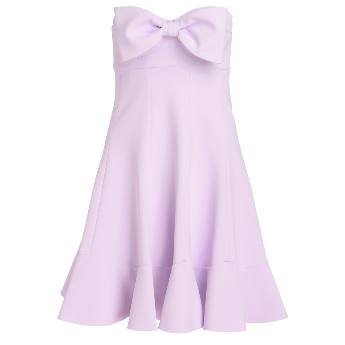 Elisabetta Franchi lilac mini dress with maxi bow