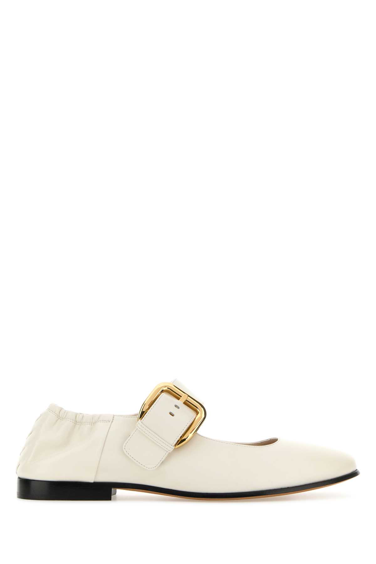 Ivory Leather Mary Jane Astaire Ballerinas