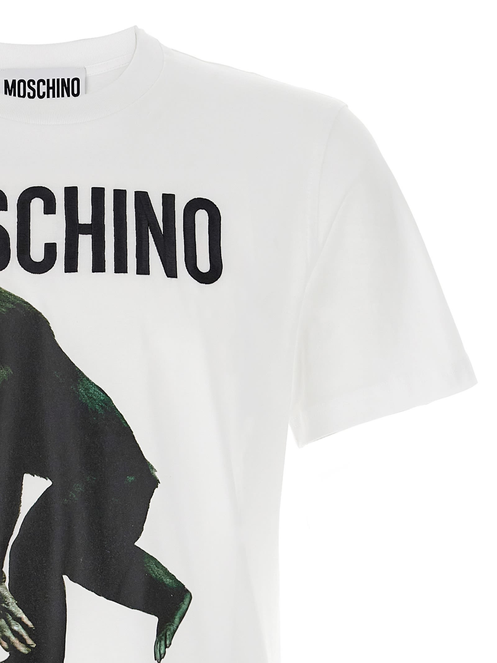 Moschino T-shirt Chimpanzee Print In Yellow