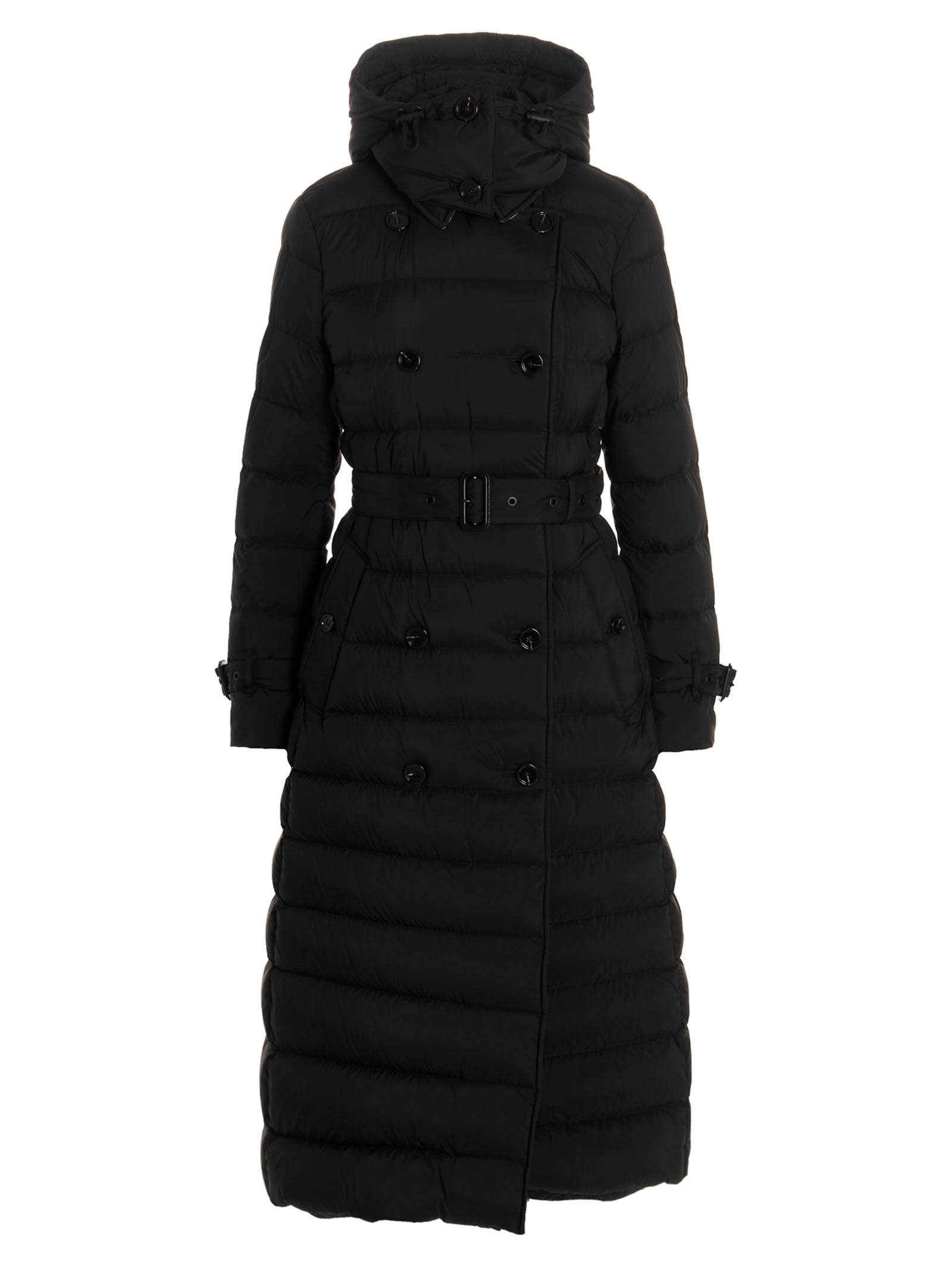 Shop Burberry Ashwick Long Down Jacket In Black