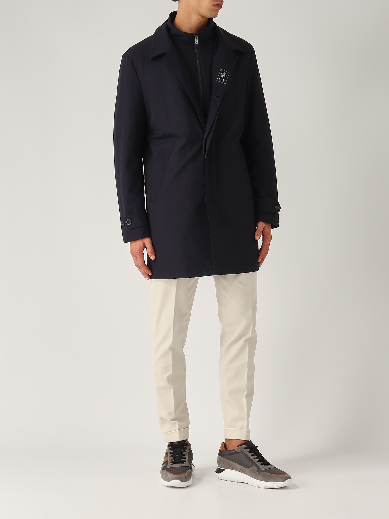 Shop Fay Morning Jersey Raincoat In Navy