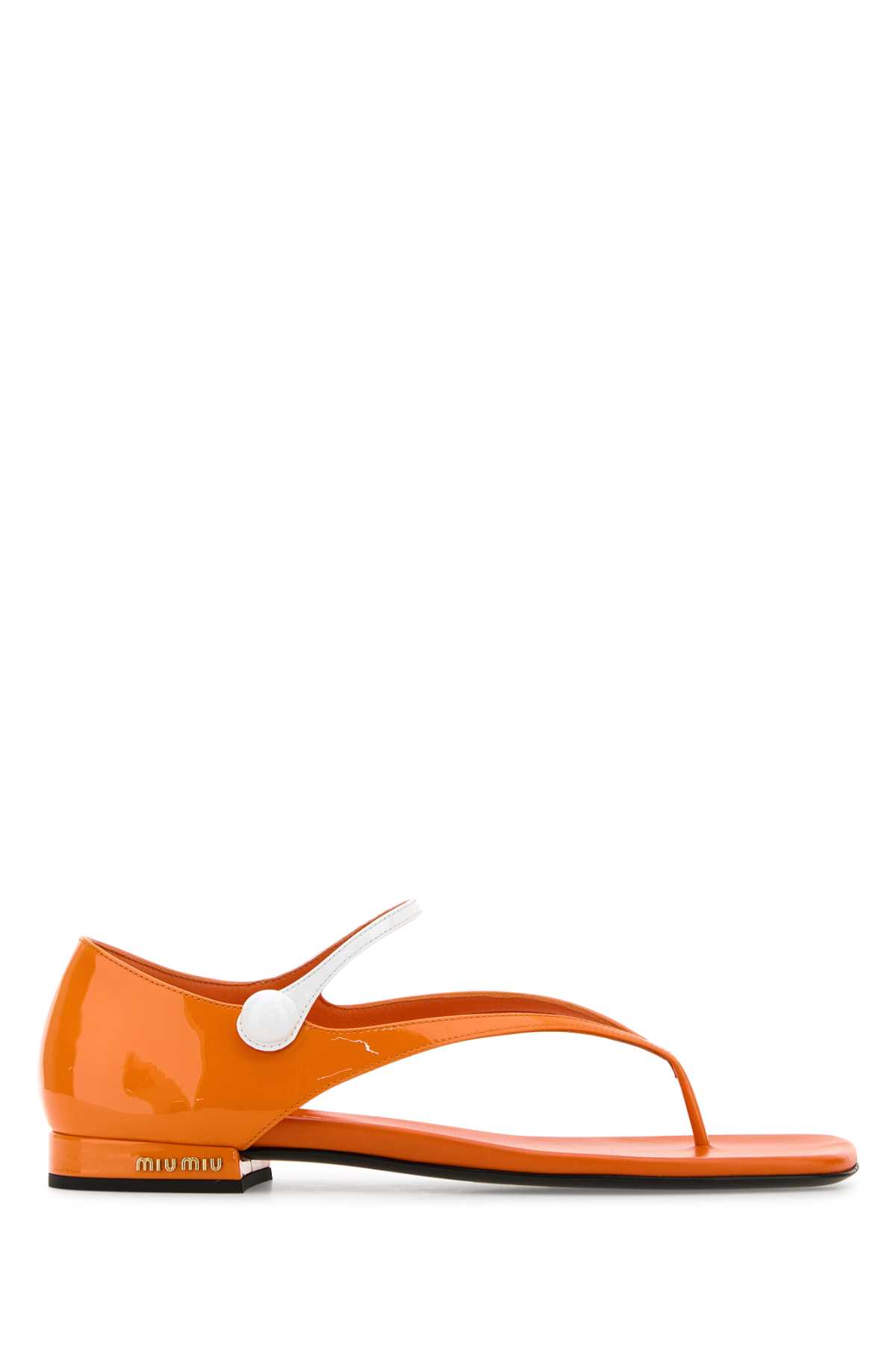Orange Leather Thong Sandals