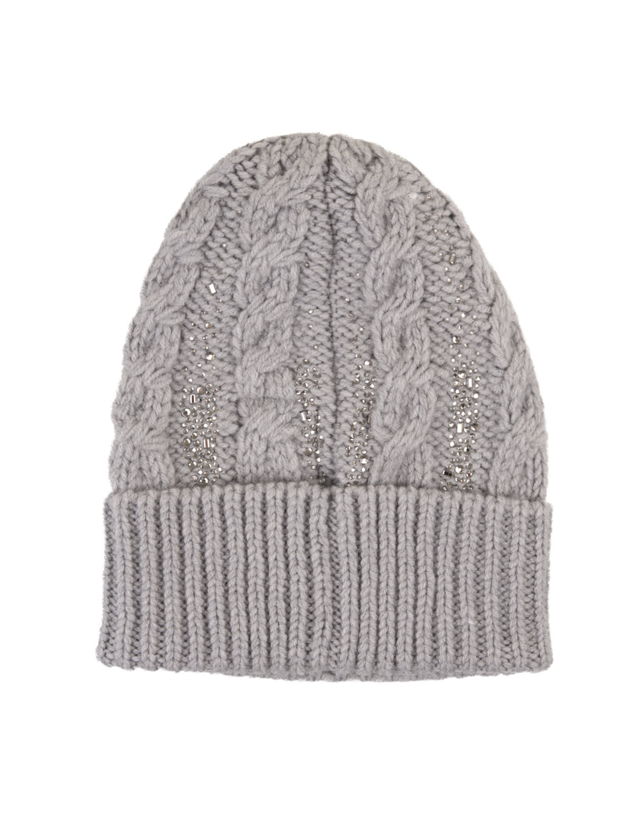 Shop Ermanno Scervino Grey Hat With Braids And Crystals