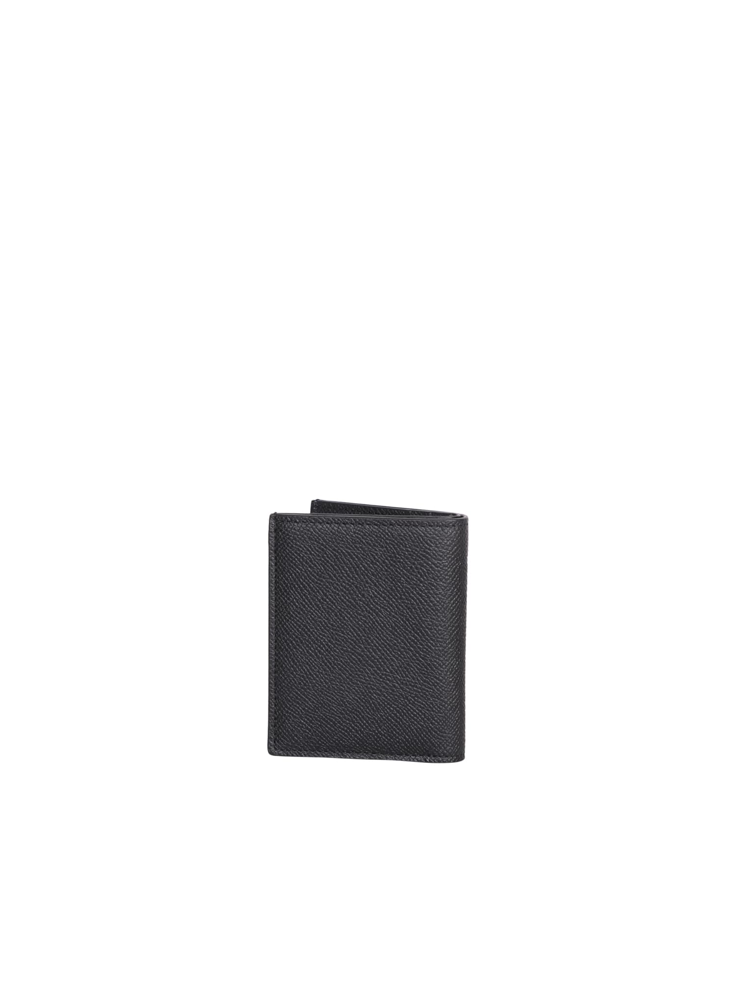 Tom Ford Small Grain Leather Folding Cardholder In Black