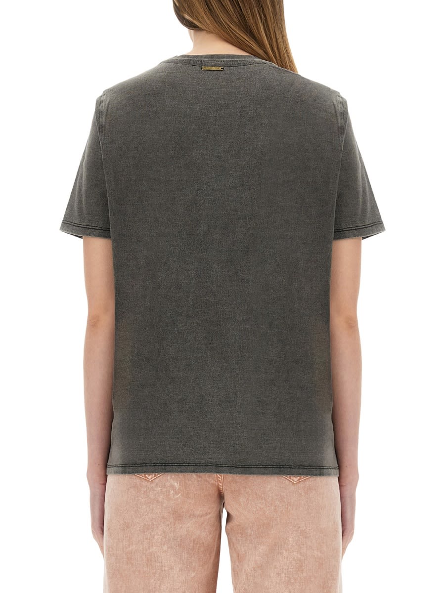 Michael Kors Crew Neck Cotton T-shirt In Black