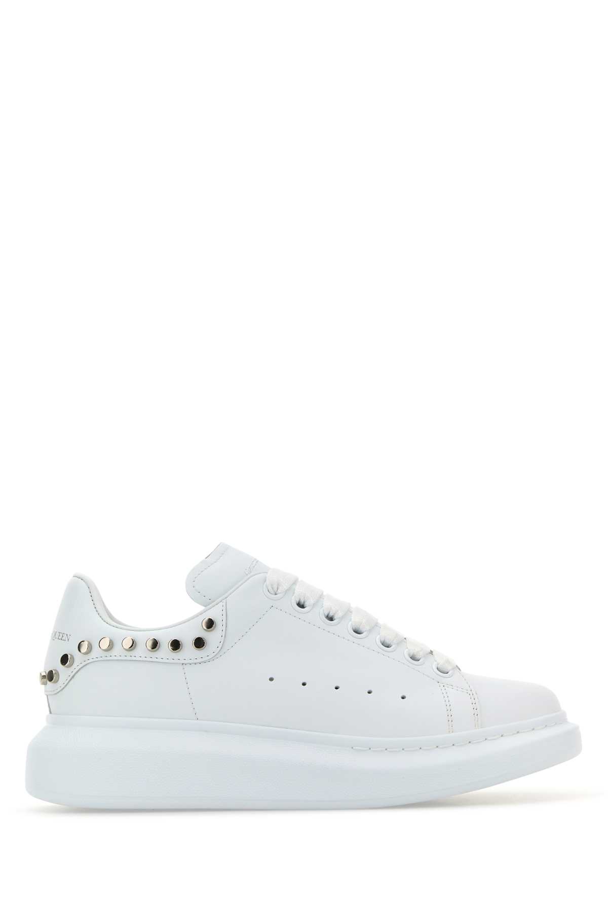 Alexander Mcqueen Leather Sneakers With Platform Sole And Stud Embellishments