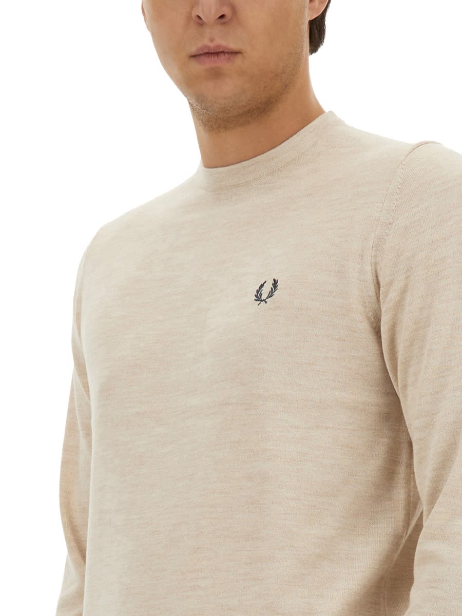 Fred Perry Classic Crew Neck Jersey In Multicolour