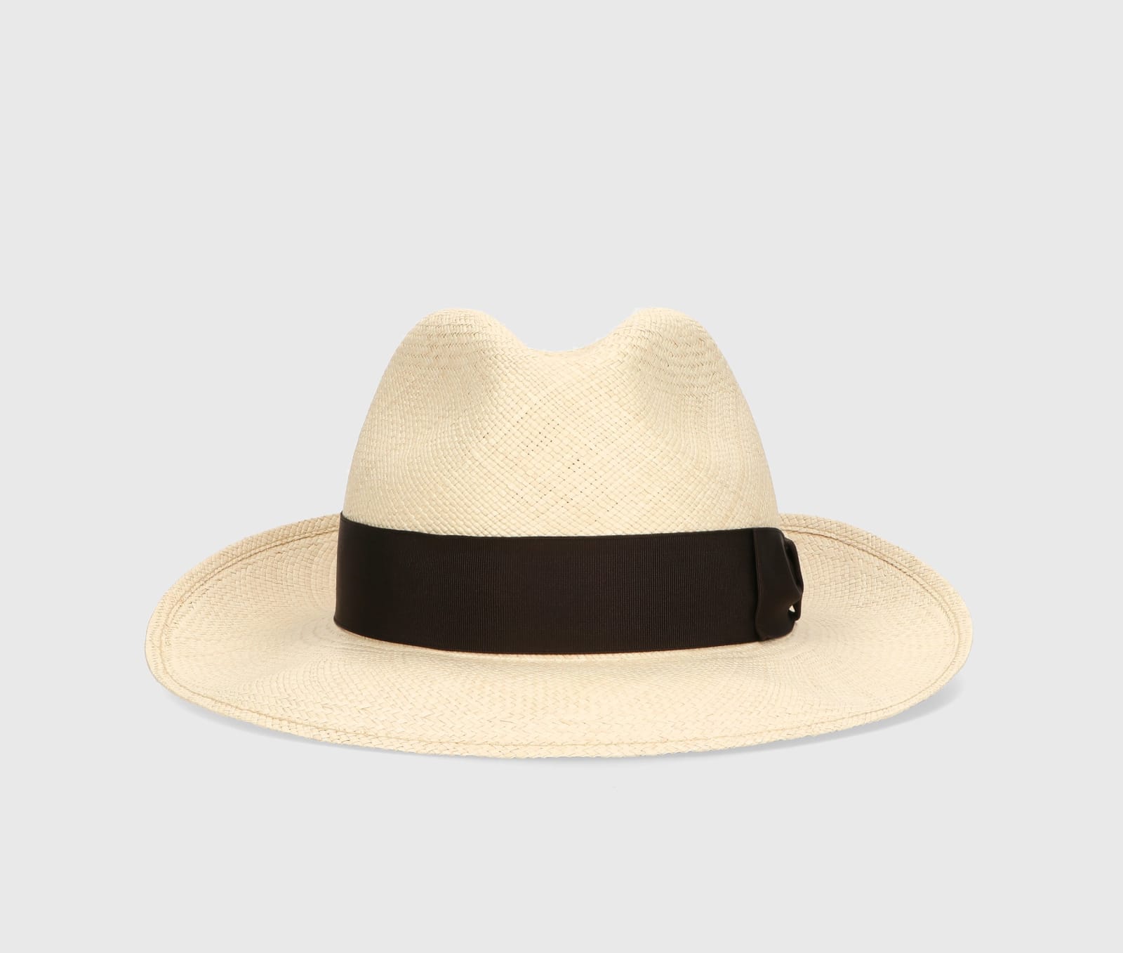 Shop Borsalino Amedeo Panama Quito Wide Brim In Natural, Dark Brown Hat Band
