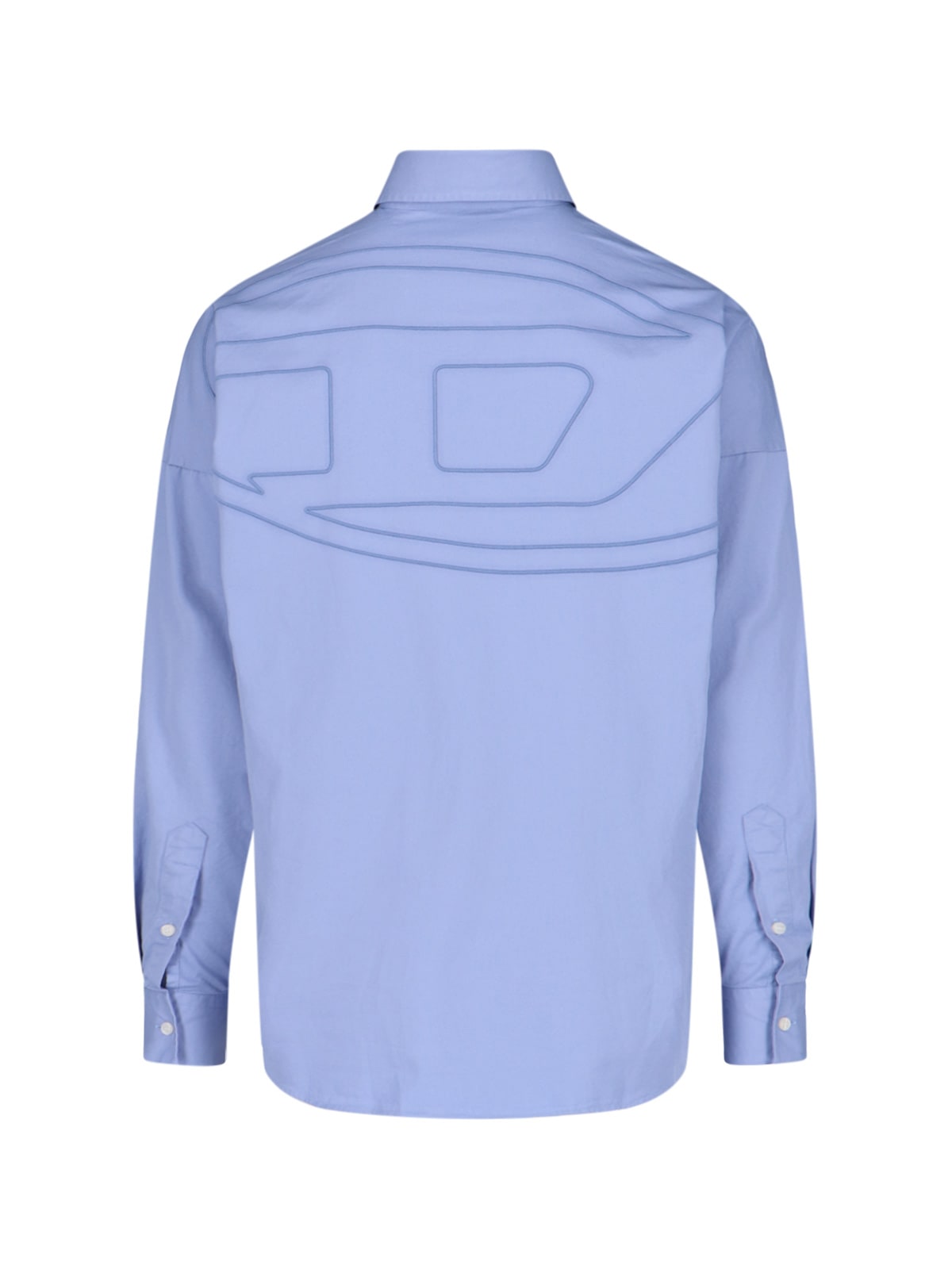 Shop Diesel Oval D Shirt In Light Blue