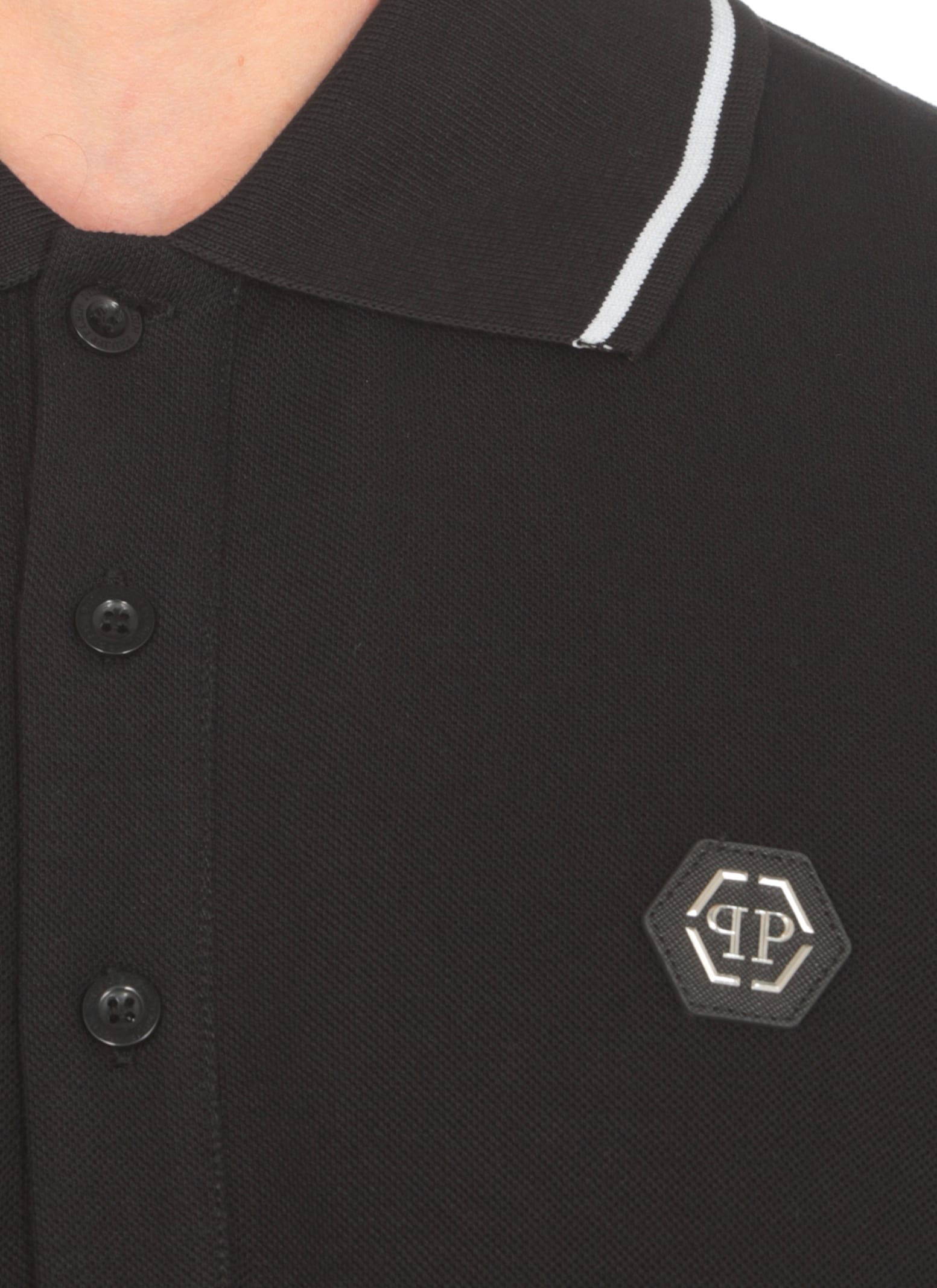 Shop Philipp Plein Hexagon Polo Shirt In Black