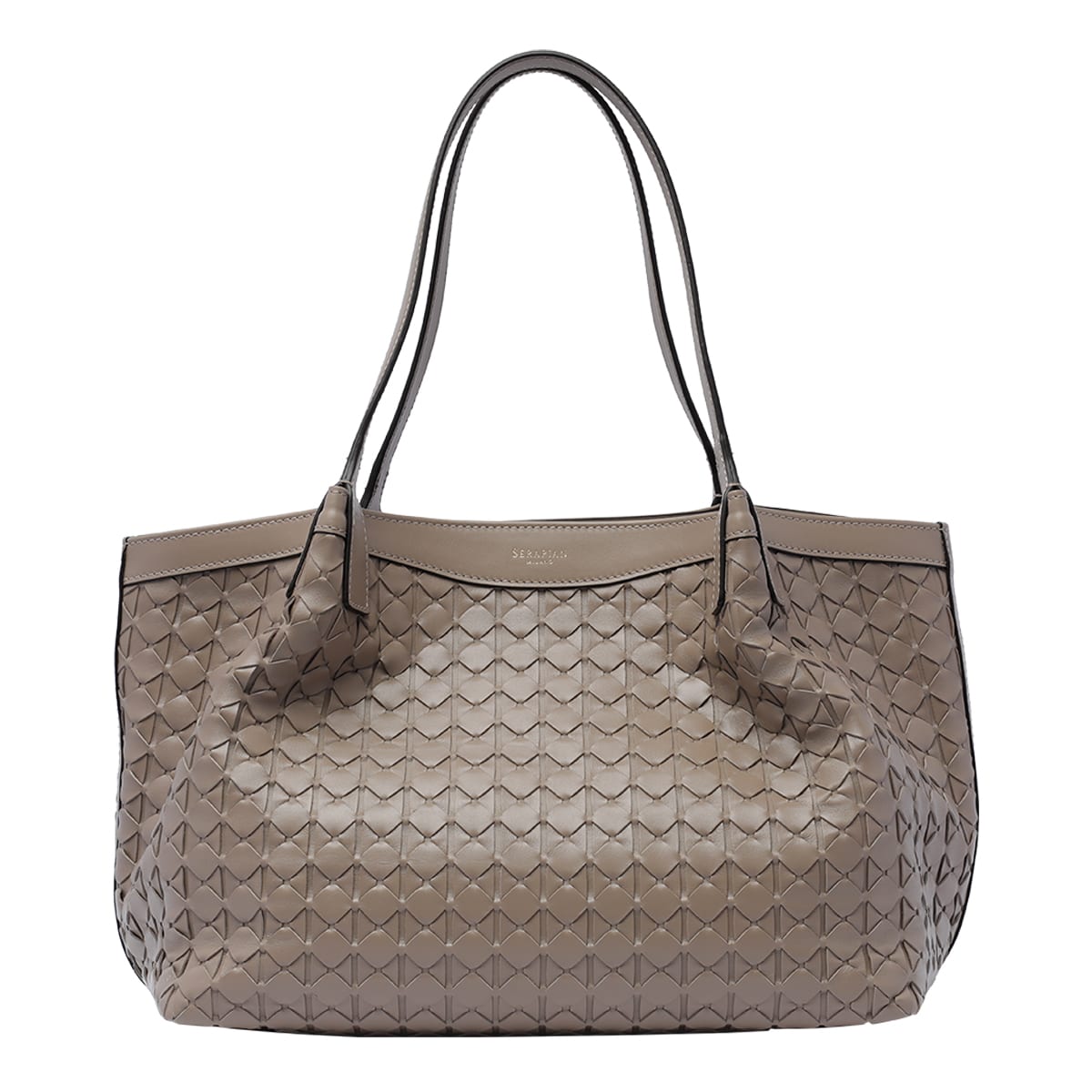 Shop Serapian Small Secret Mosaico Shoulder Bag In Beige