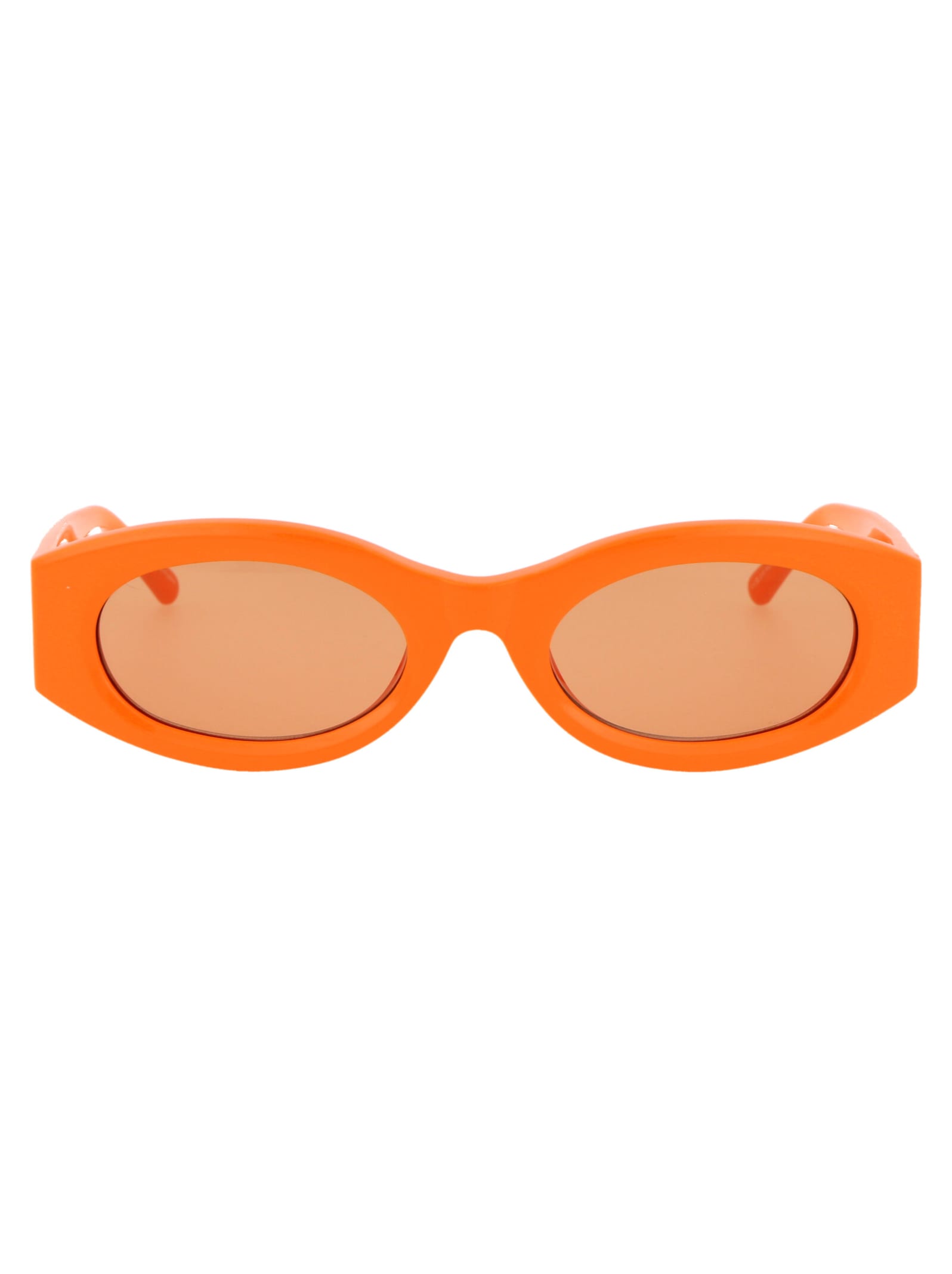 Shop Attico Berta Sunglasses In Orange/silver/orange