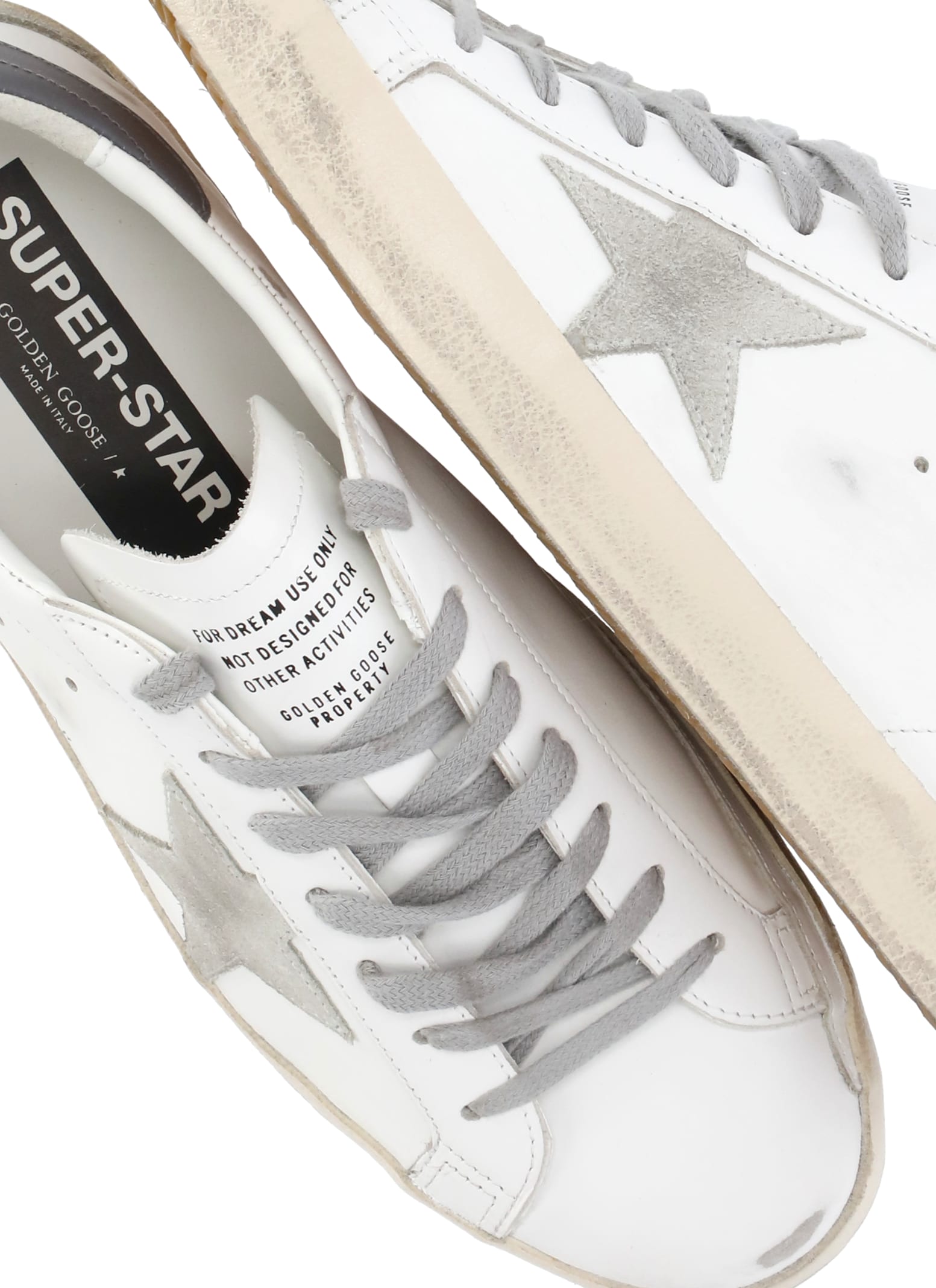 Golden Goose Vintage Style Low Top Sneakers In White