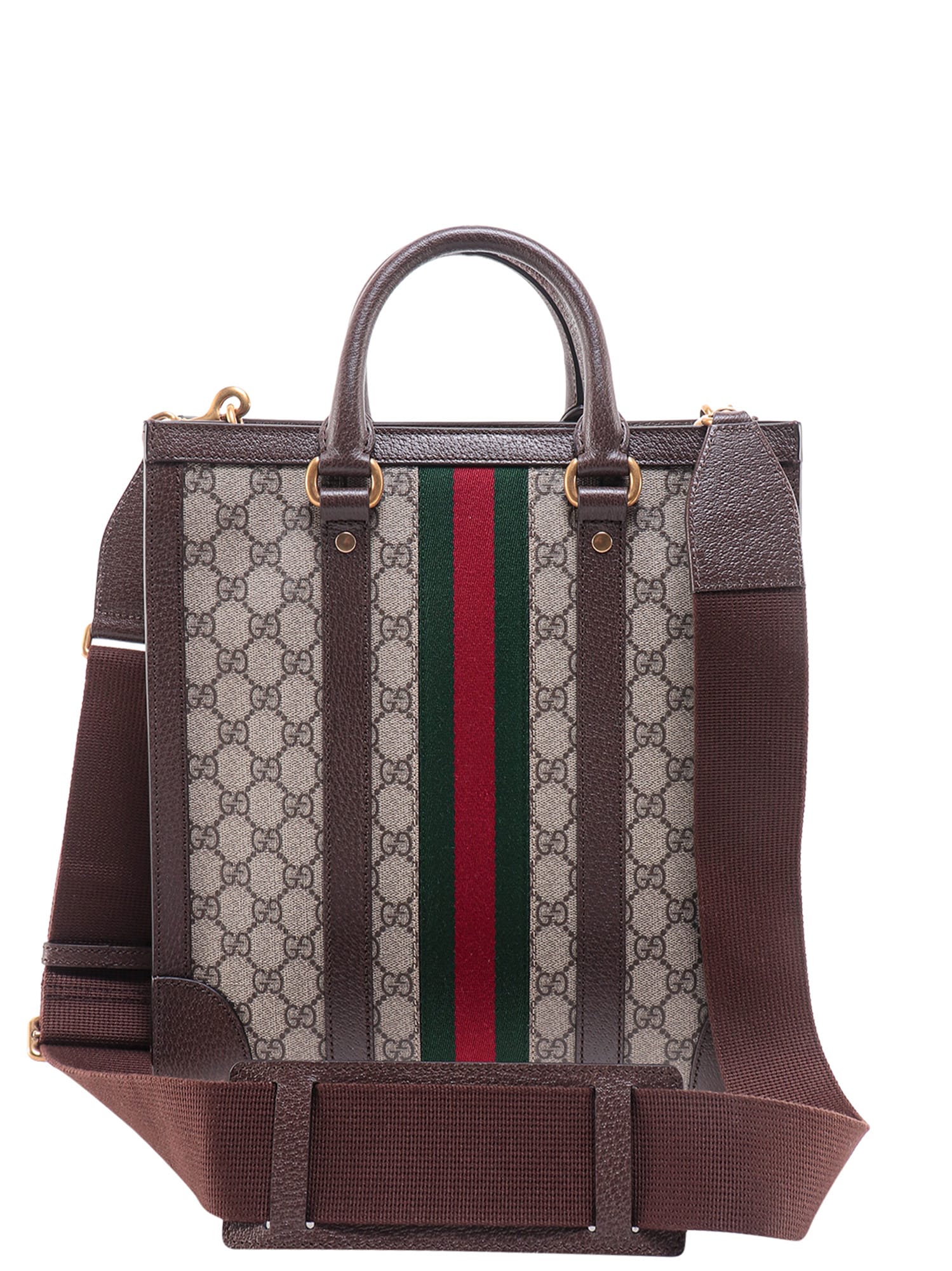 Shop Gucci Ophidia Handbag In Brown