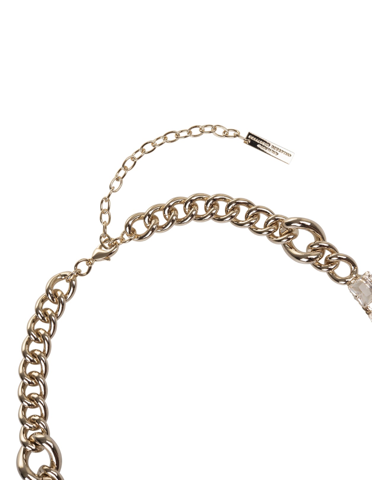 Shop Ermanno Scervino Chain Necklace With Stones In White