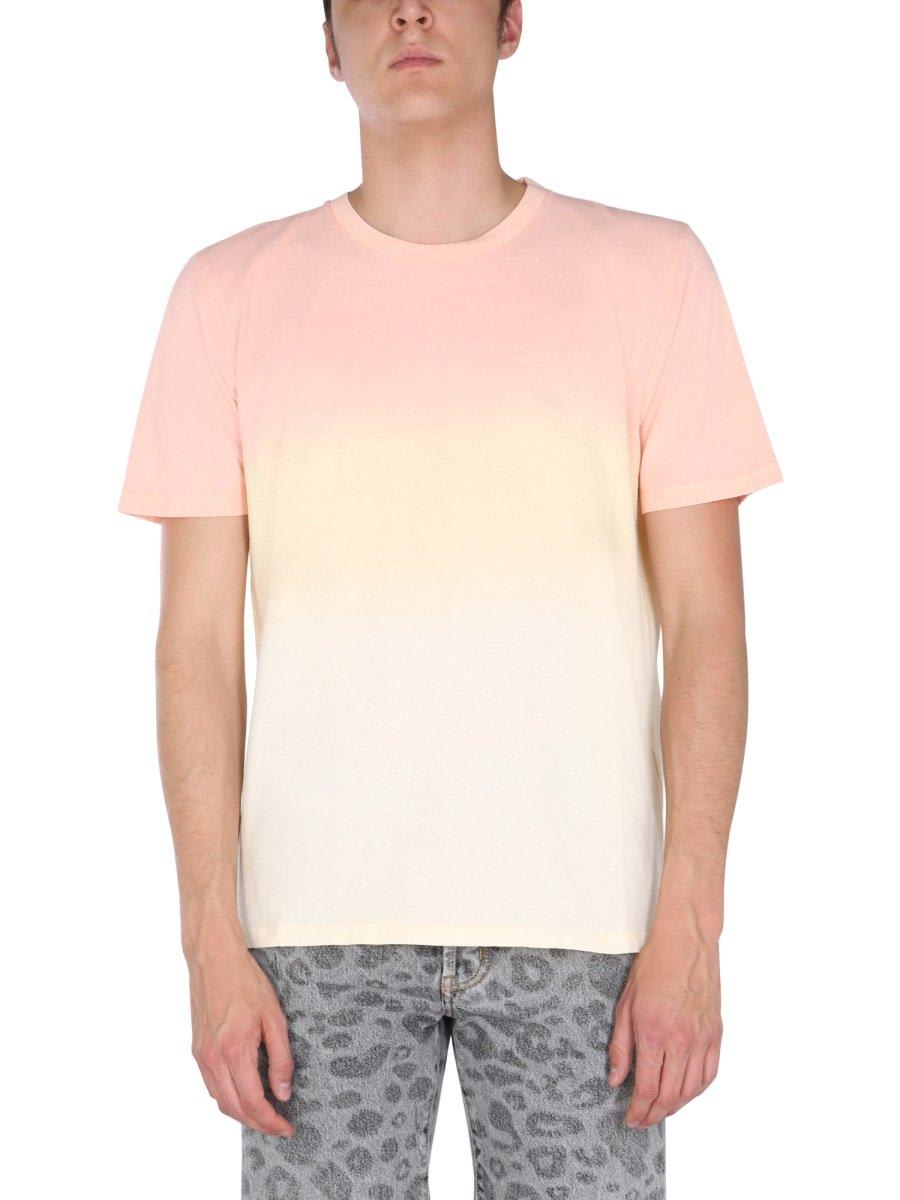 Shop Saint Laurent Tie-dye Sunset T-shirt In Pink