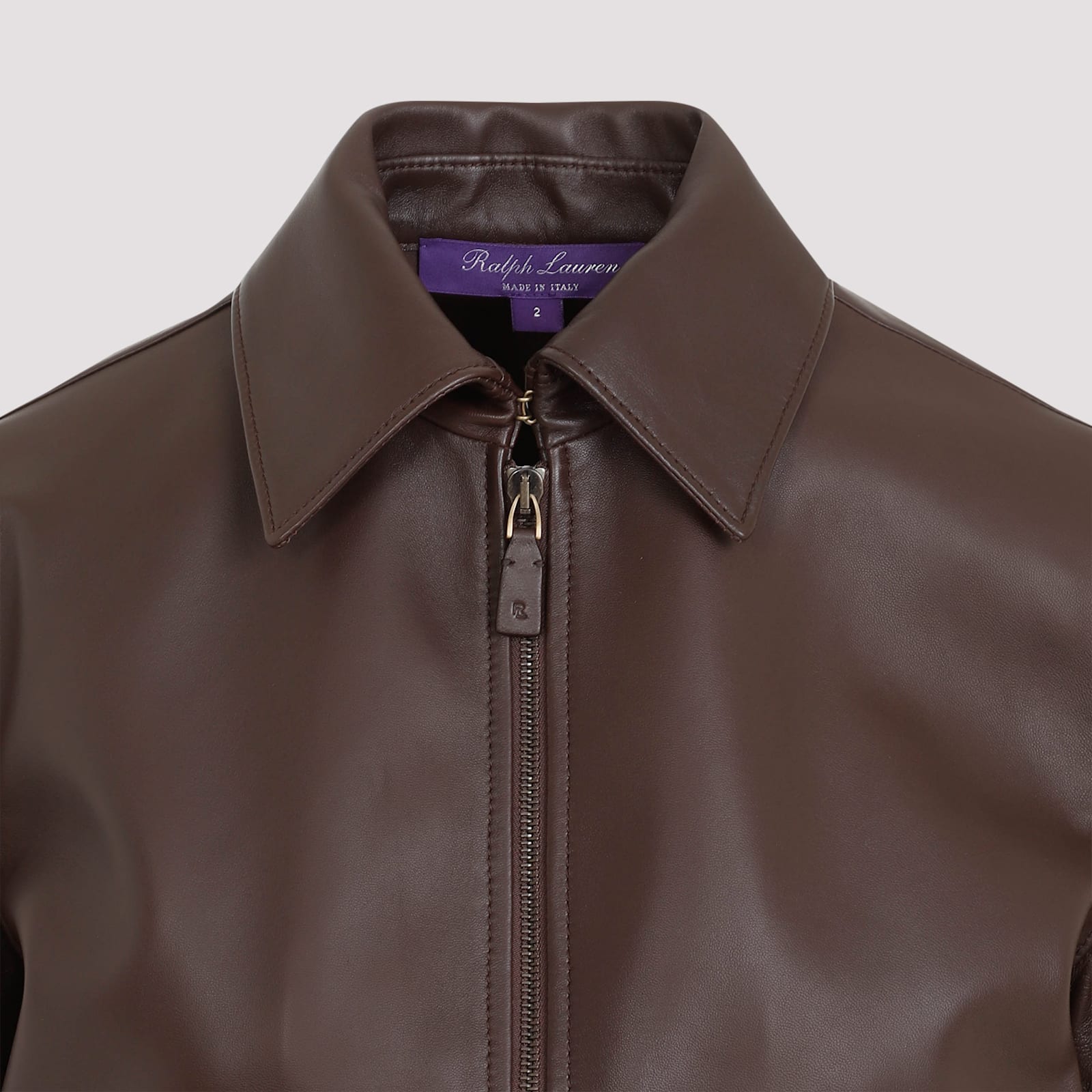 Shop Ralph Lauren Sullivan Leather Jacket In Luggage Brown