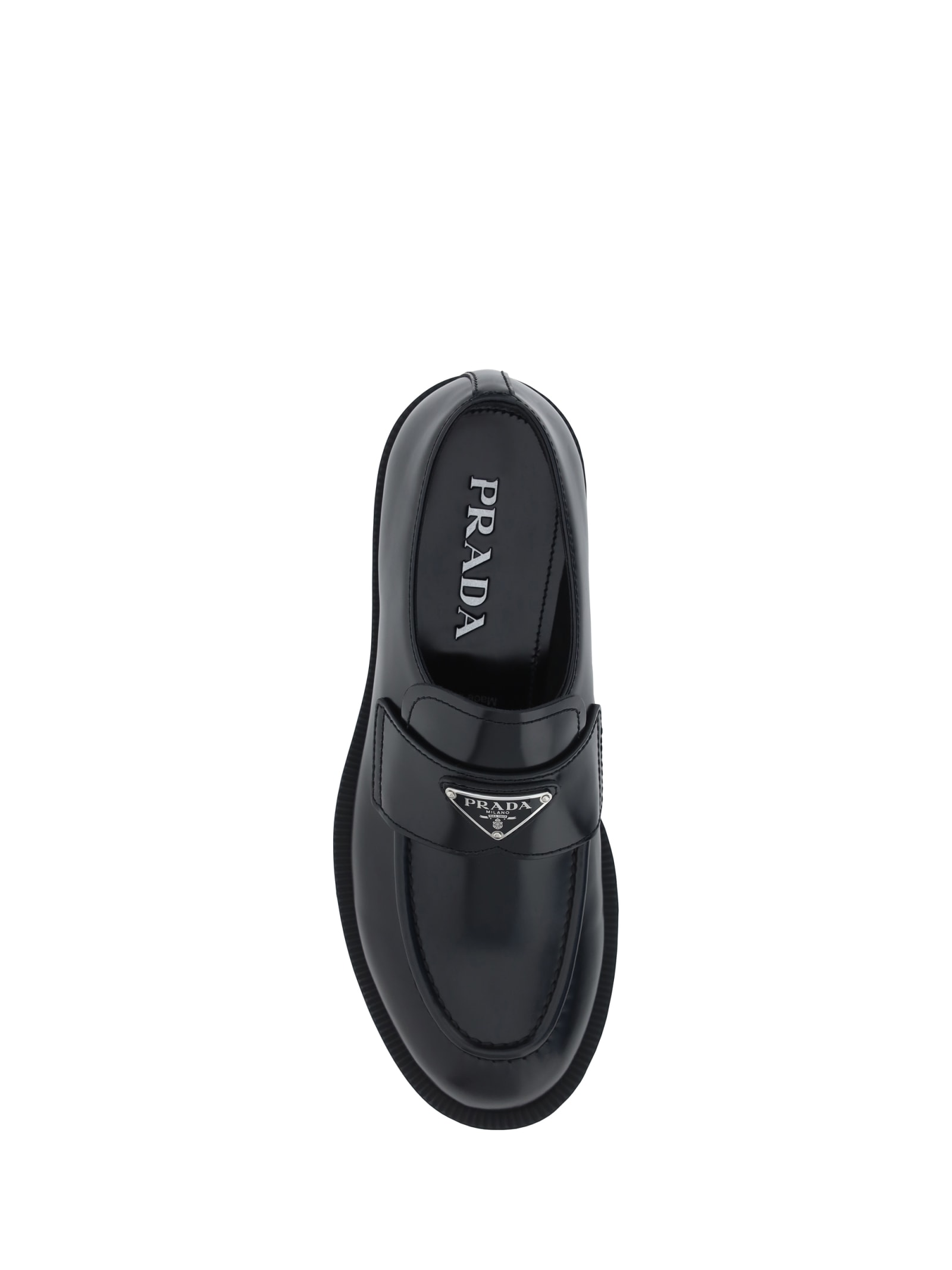 Shop Prada Loafers In Nero