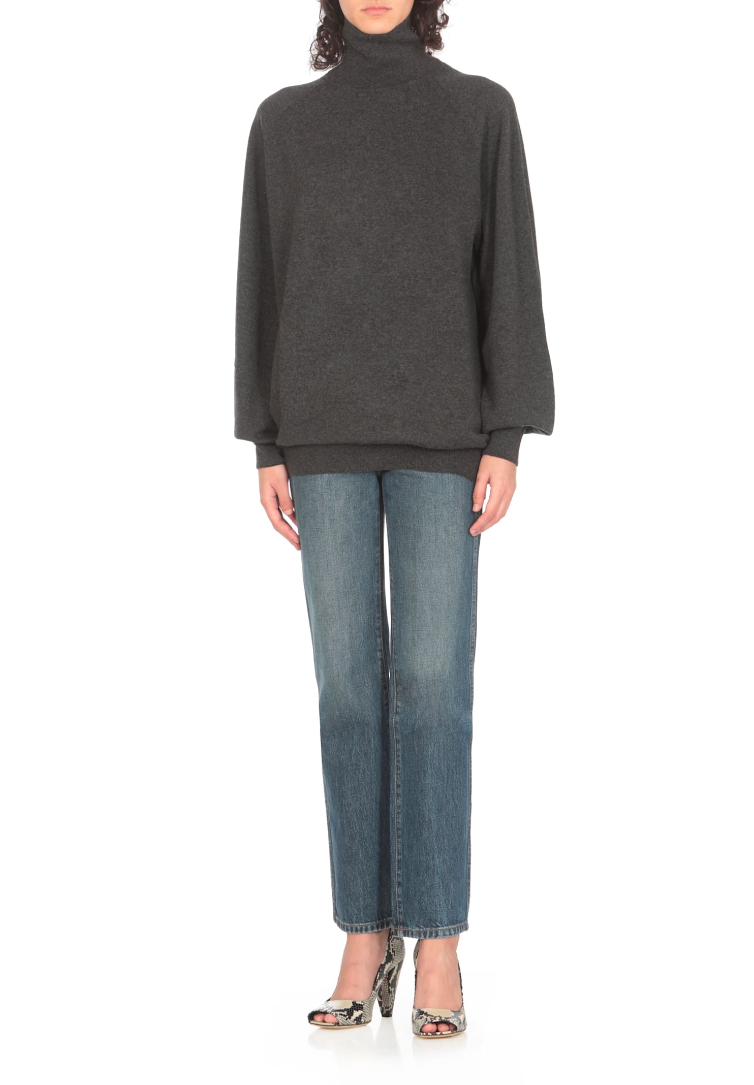 Shop Khaite Cashmere Sweater In Grey