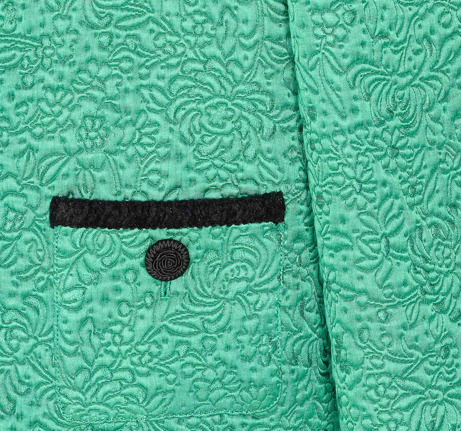 Valentino Womens Pure Green Floral Crop Wool And Silk Jacket