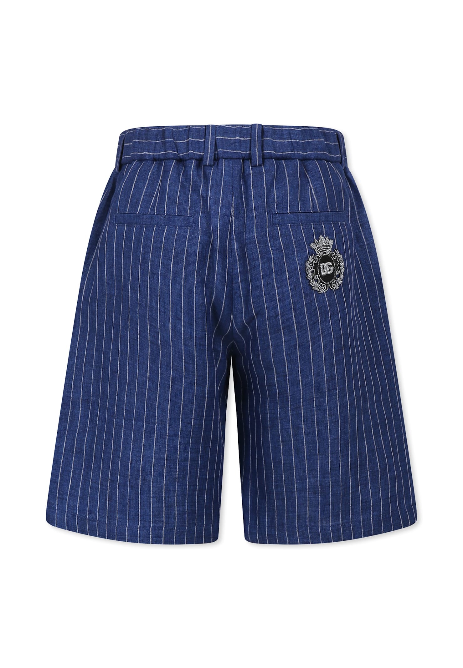 Dolce & Gabbana Blue Jacket For Boy With Dg Monogram In Blue