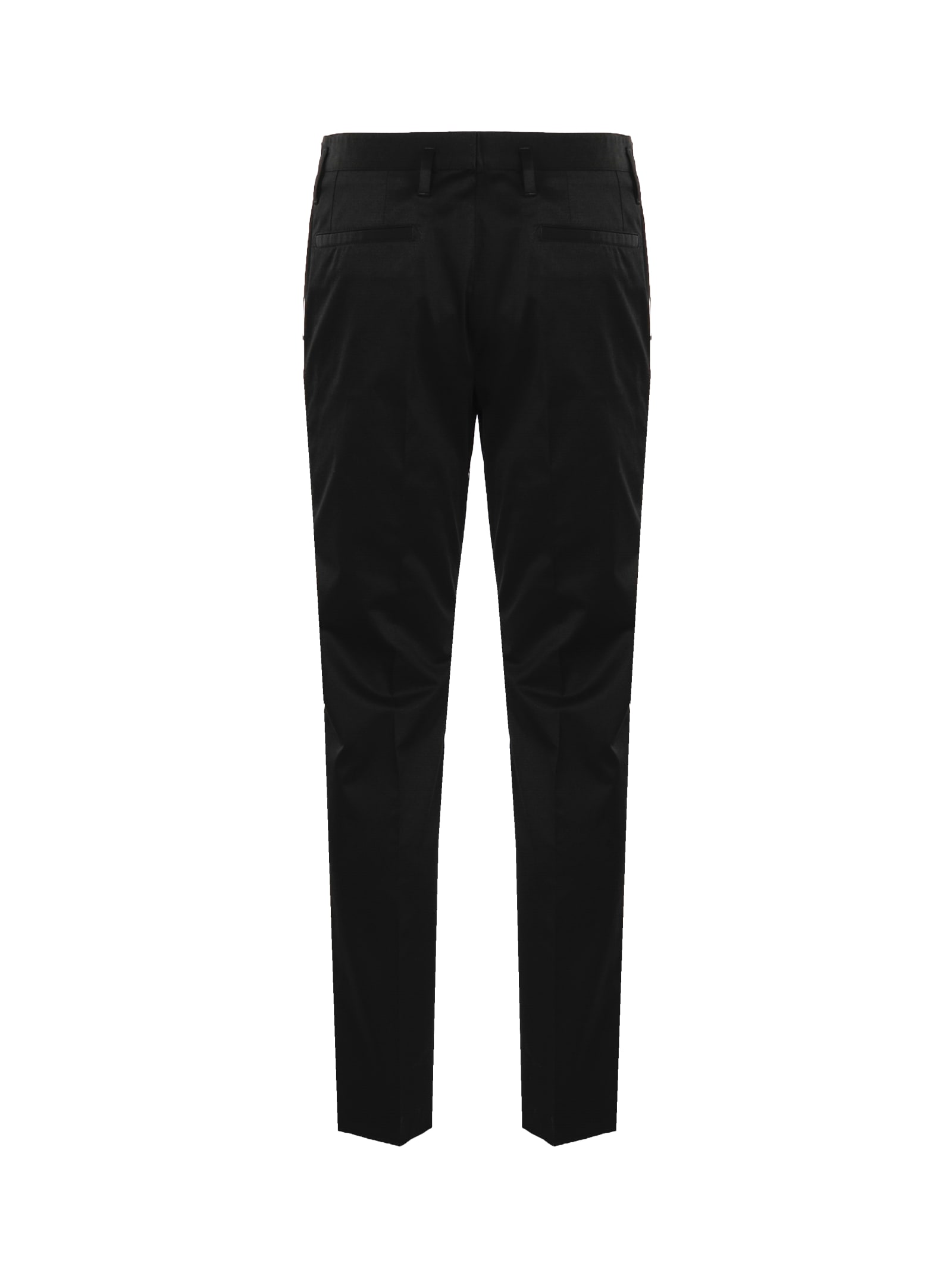 Shop Dolce & Gabbana Stretch Cotton Trousers In Black