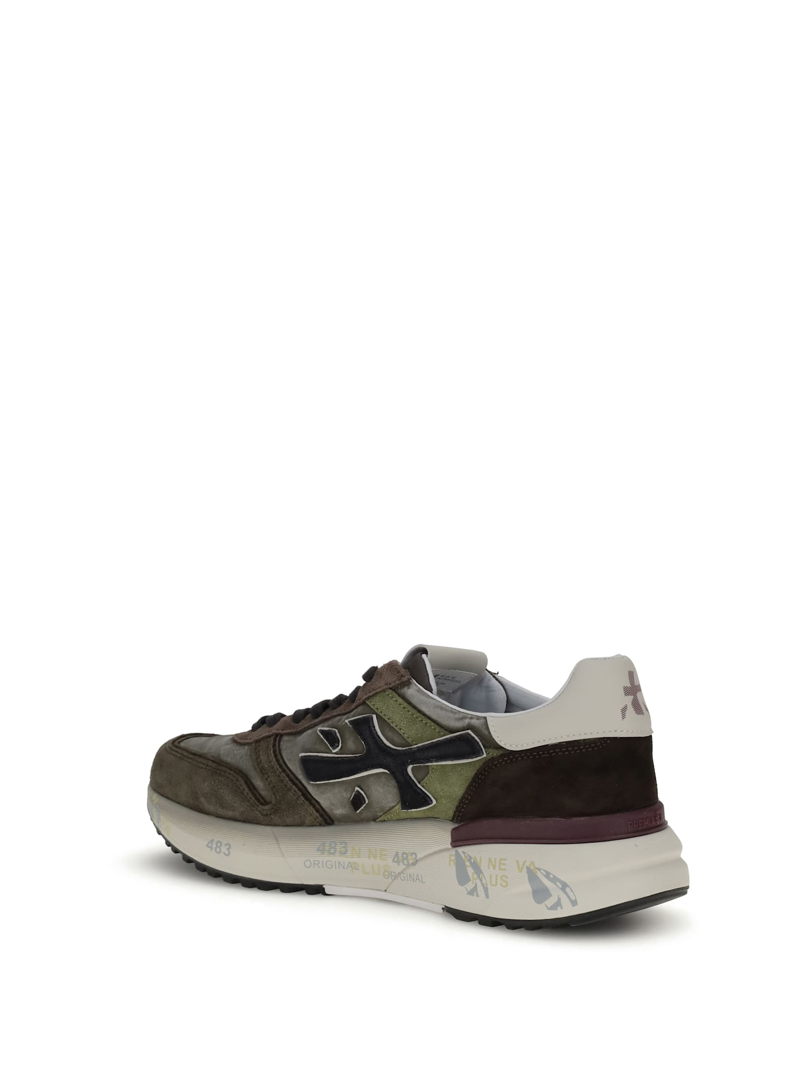 Premiata Mick Suede Leather Panel Sneakers In Multi