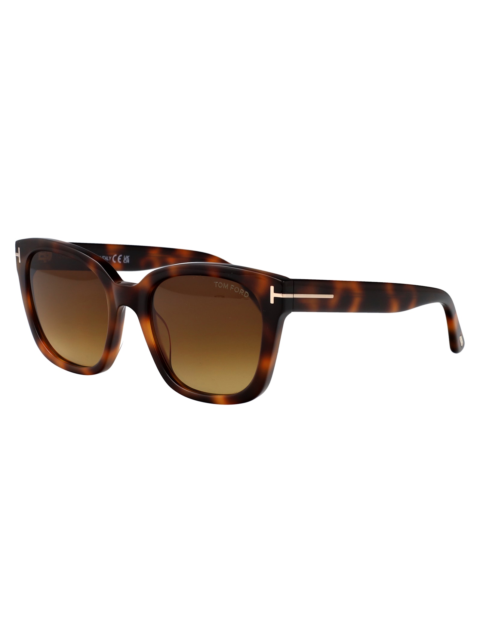 Tom Ford Beatrix Ft0613 52h Geometric Polarized Sunglasses In Avana Bionda / Marrone Grad