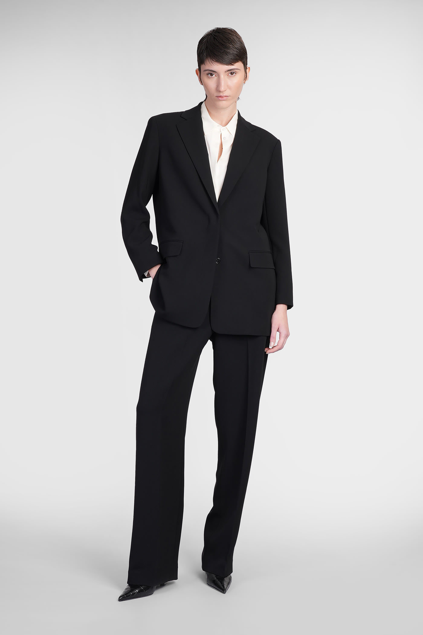 THEORY BLAZER IN BLACK TRIACETATE