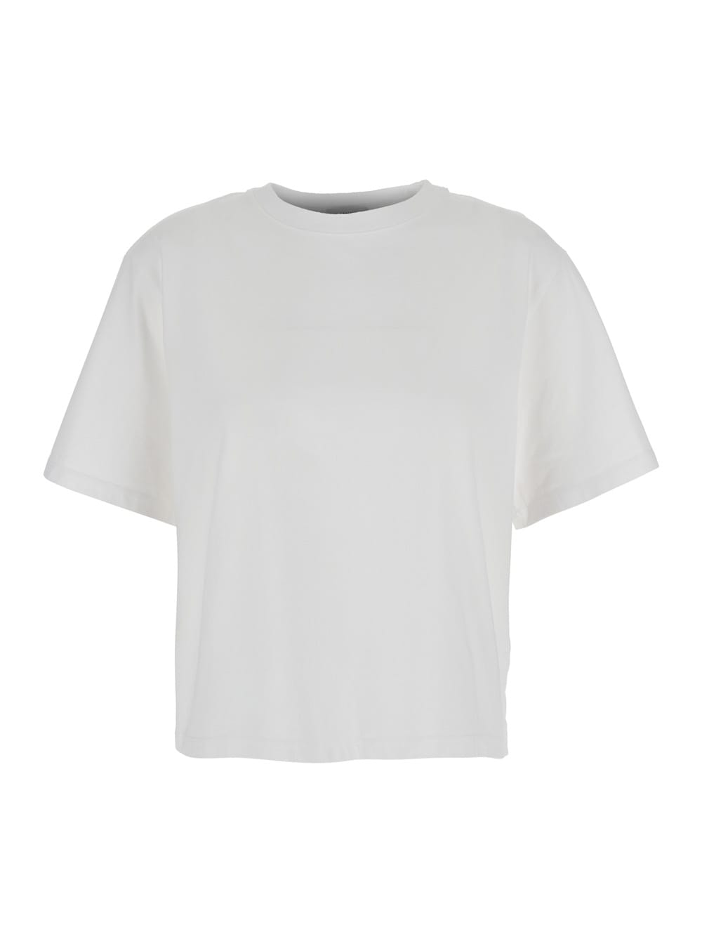 sulma White Crewneck T-shirt In Cotton Woman