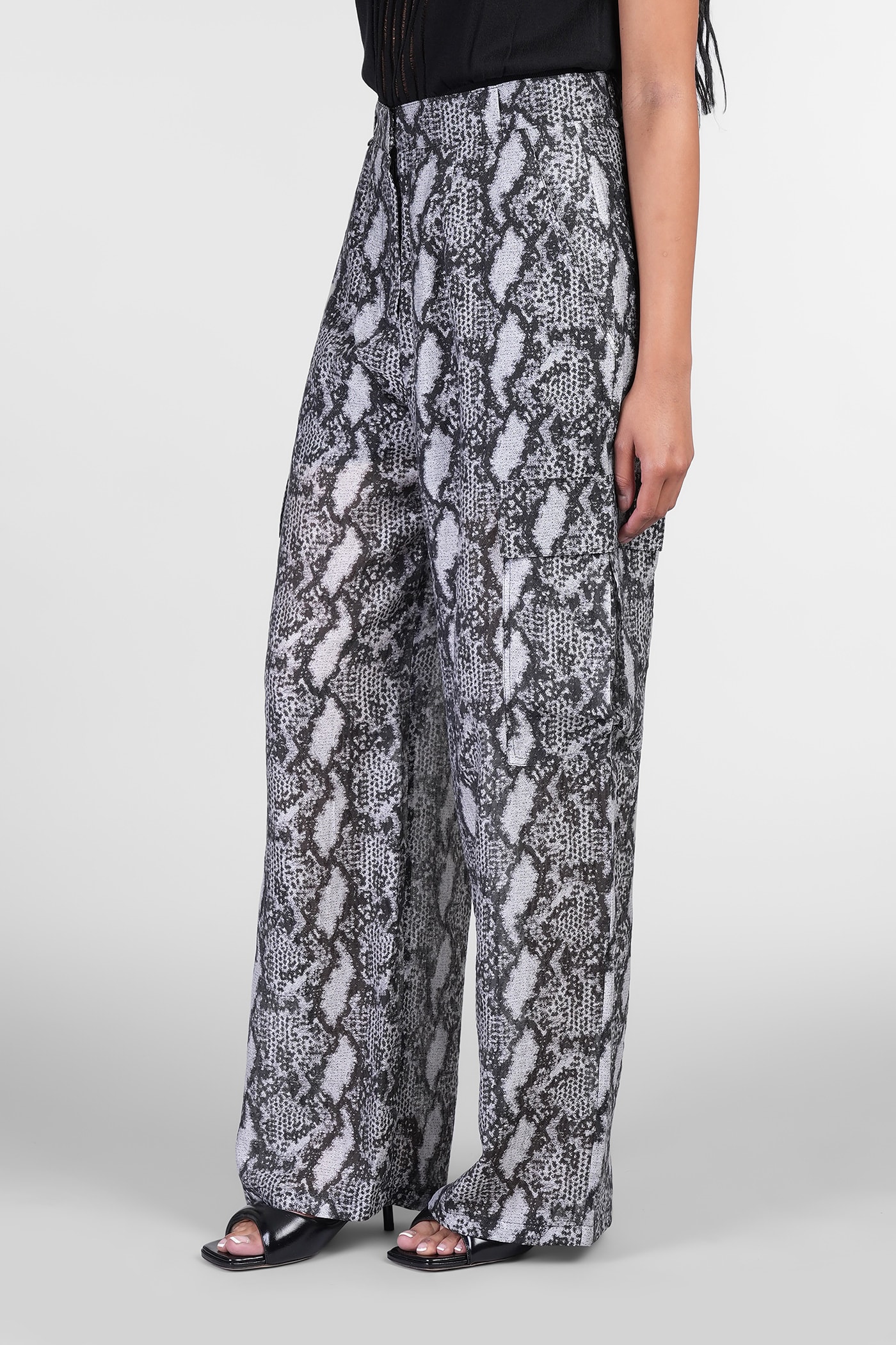 IRO ASONA PANTS IN SILVER WOOL AND POLYESTER