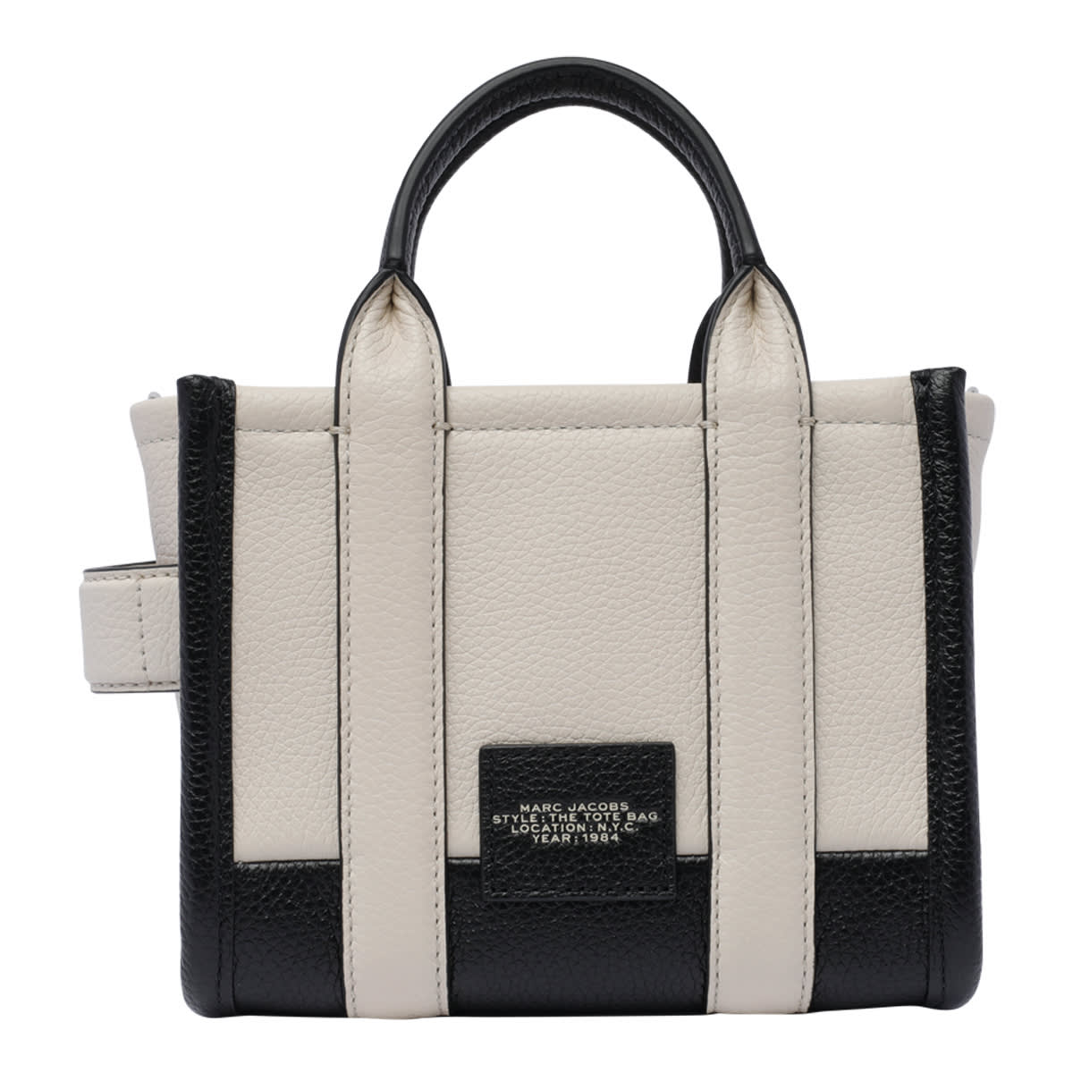 Shop Marc Jacobs The Leather Mini Tote Bag In White