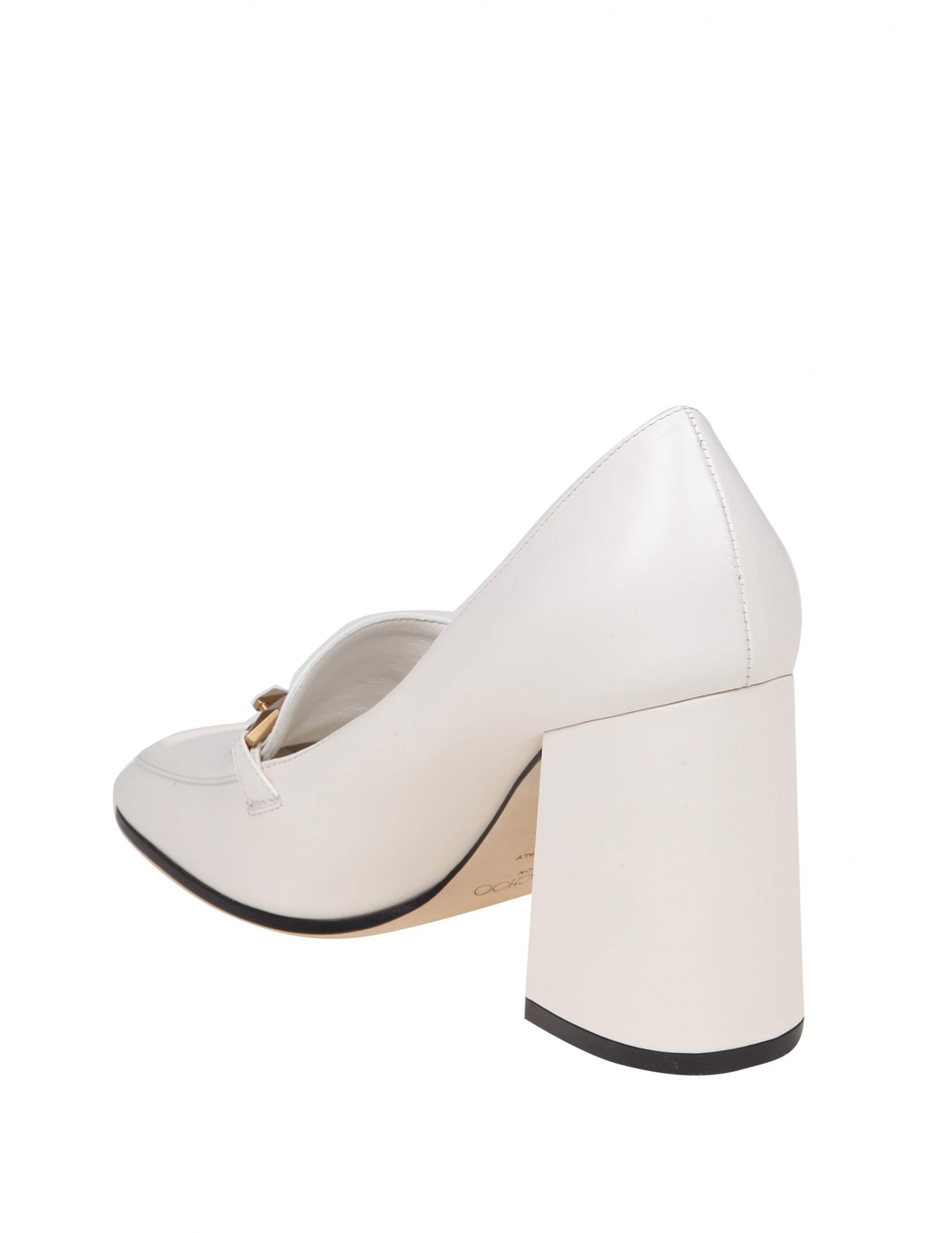 Shop Jimmy Choo Cream White Leather Pump In Milk