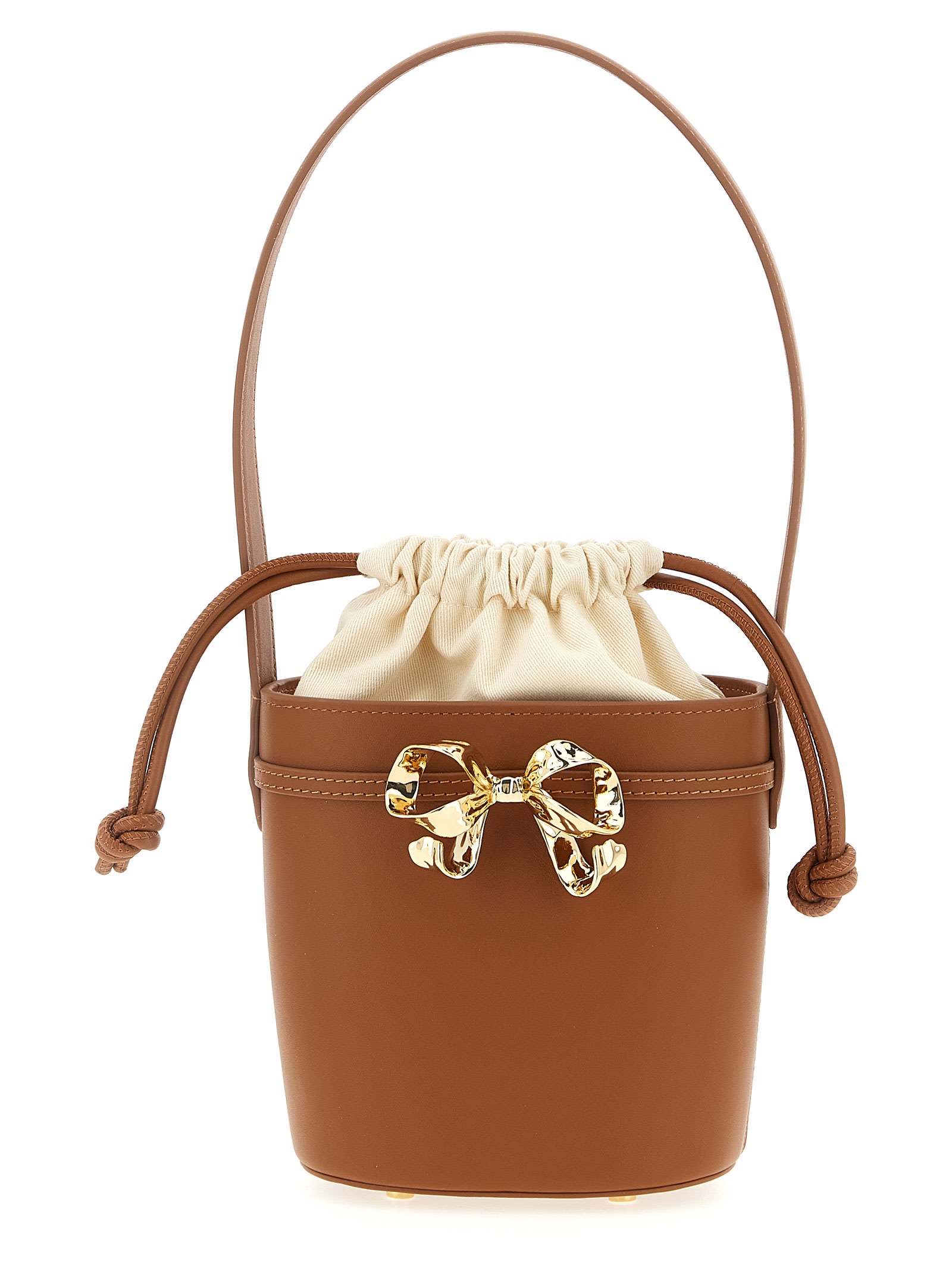 brown Leather Shoulder Bow Bag Shoulder Bag