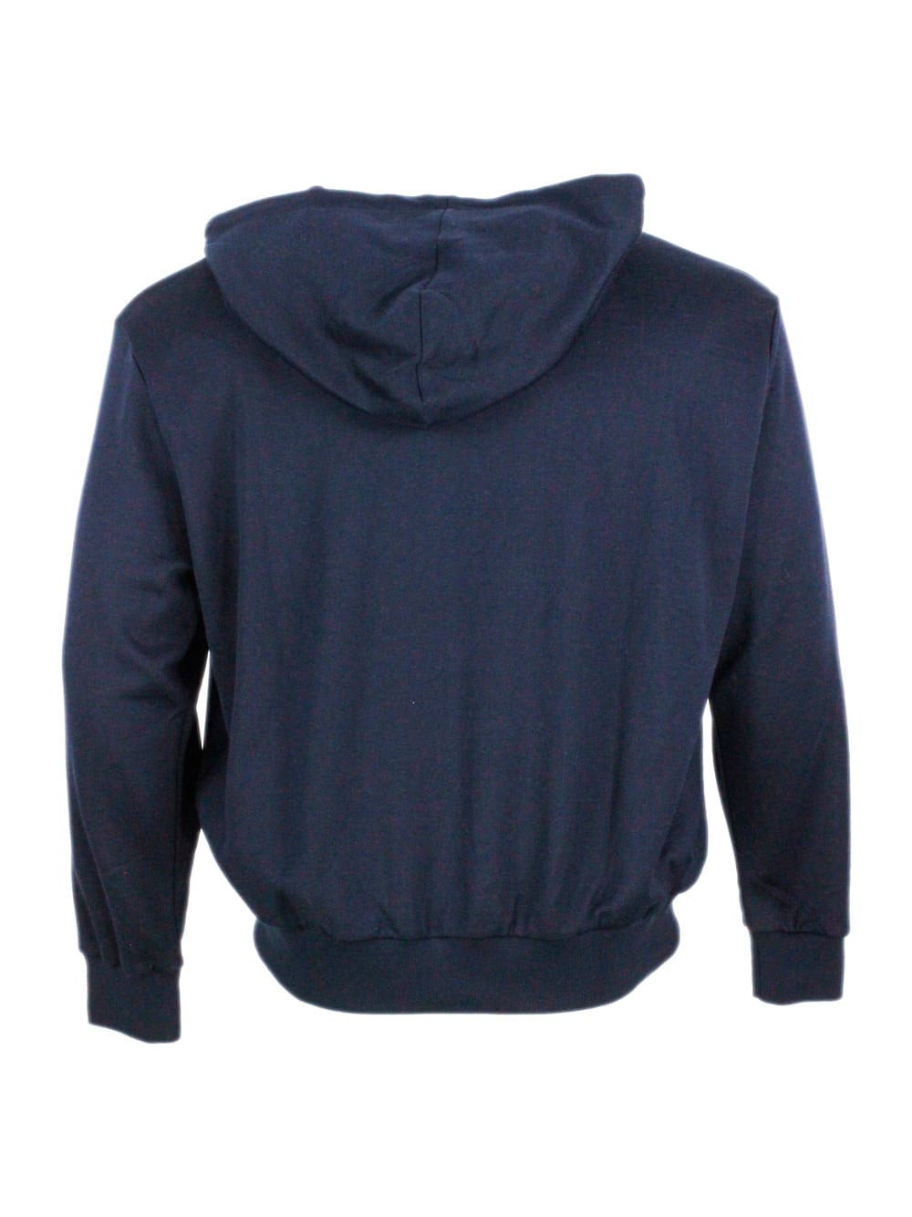 Eleventy Classic Zip-up Hoodie Sweater In Blue