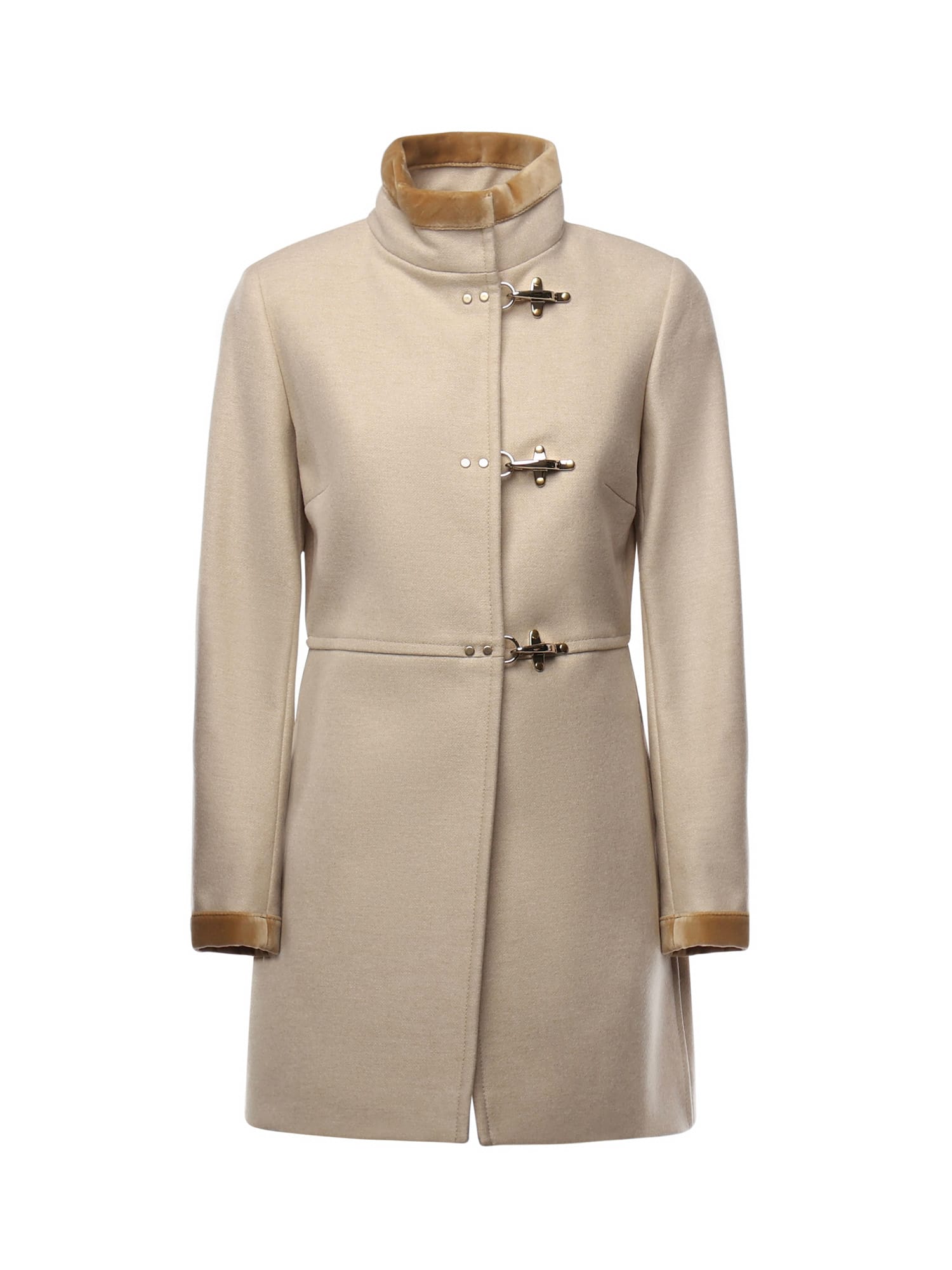 Fay Virginia Coat In Melange Wool Cloth In Neutral