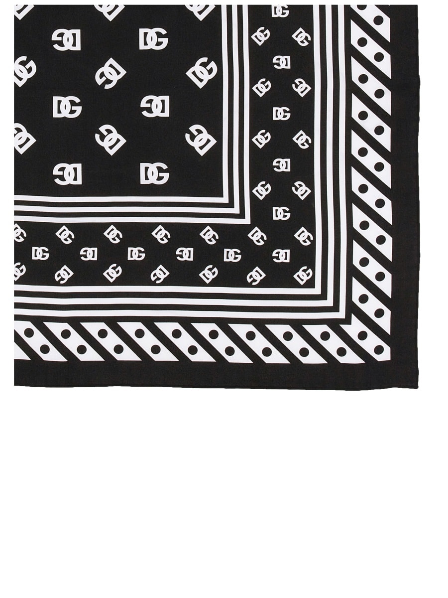 Shop Dolce & Gabbana Logo Print Scarf In Black