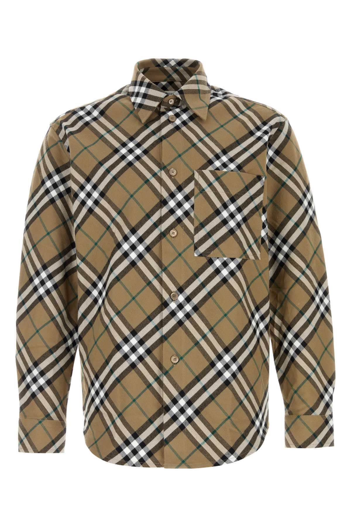 Shop Burberry Embroidered Oxford Shirt In Lindenipcheck