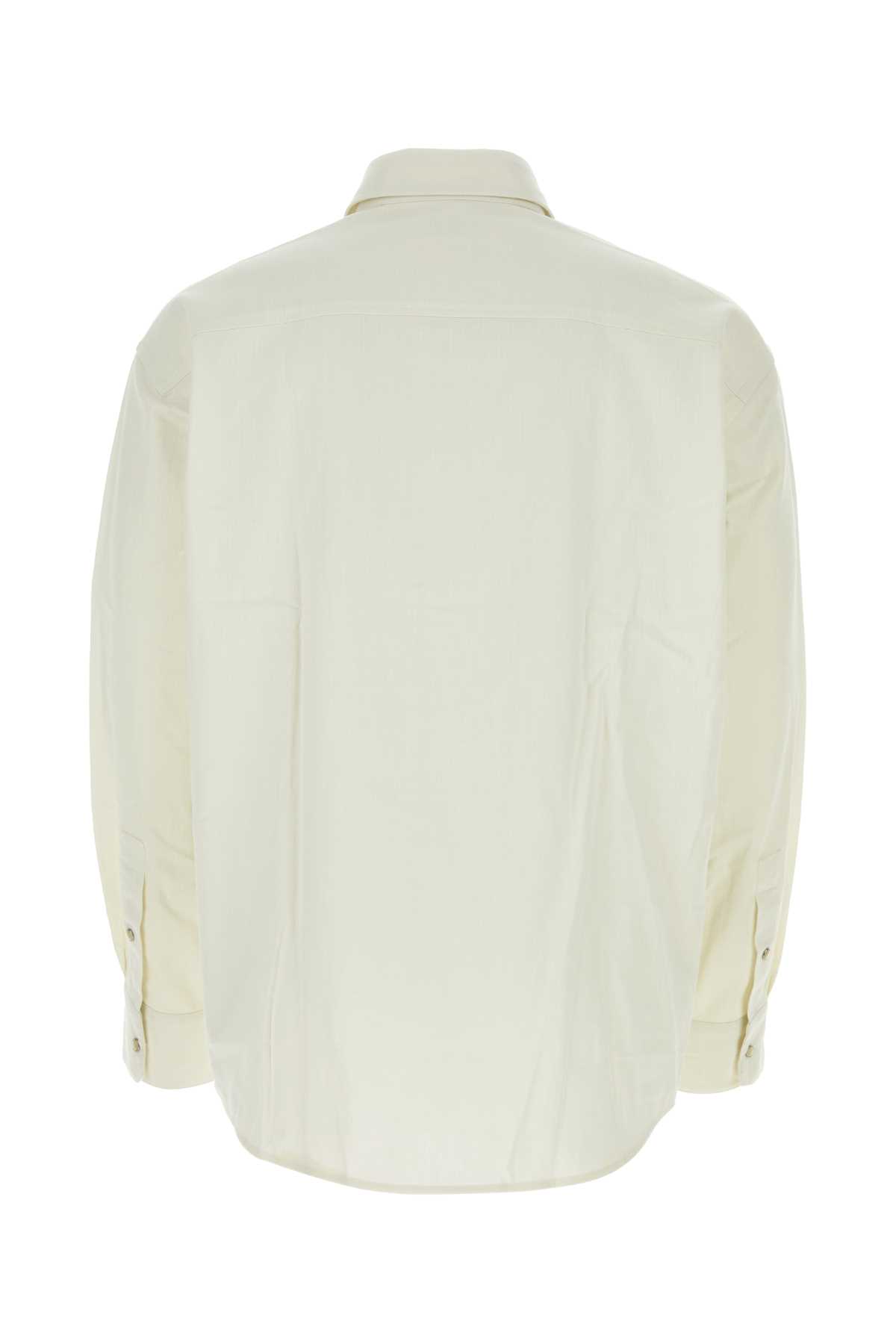 Shop Lemaire Ivory Cotton Shirt In Chalk