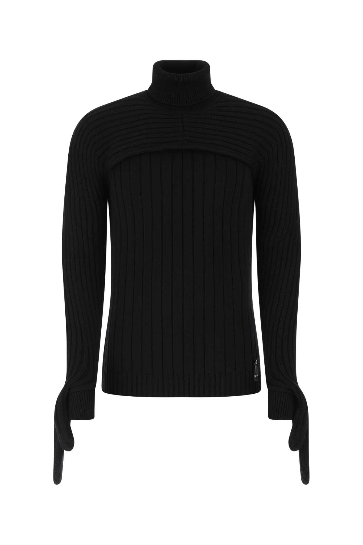 Shop Fendi Black Wool Sweater In F0qa1