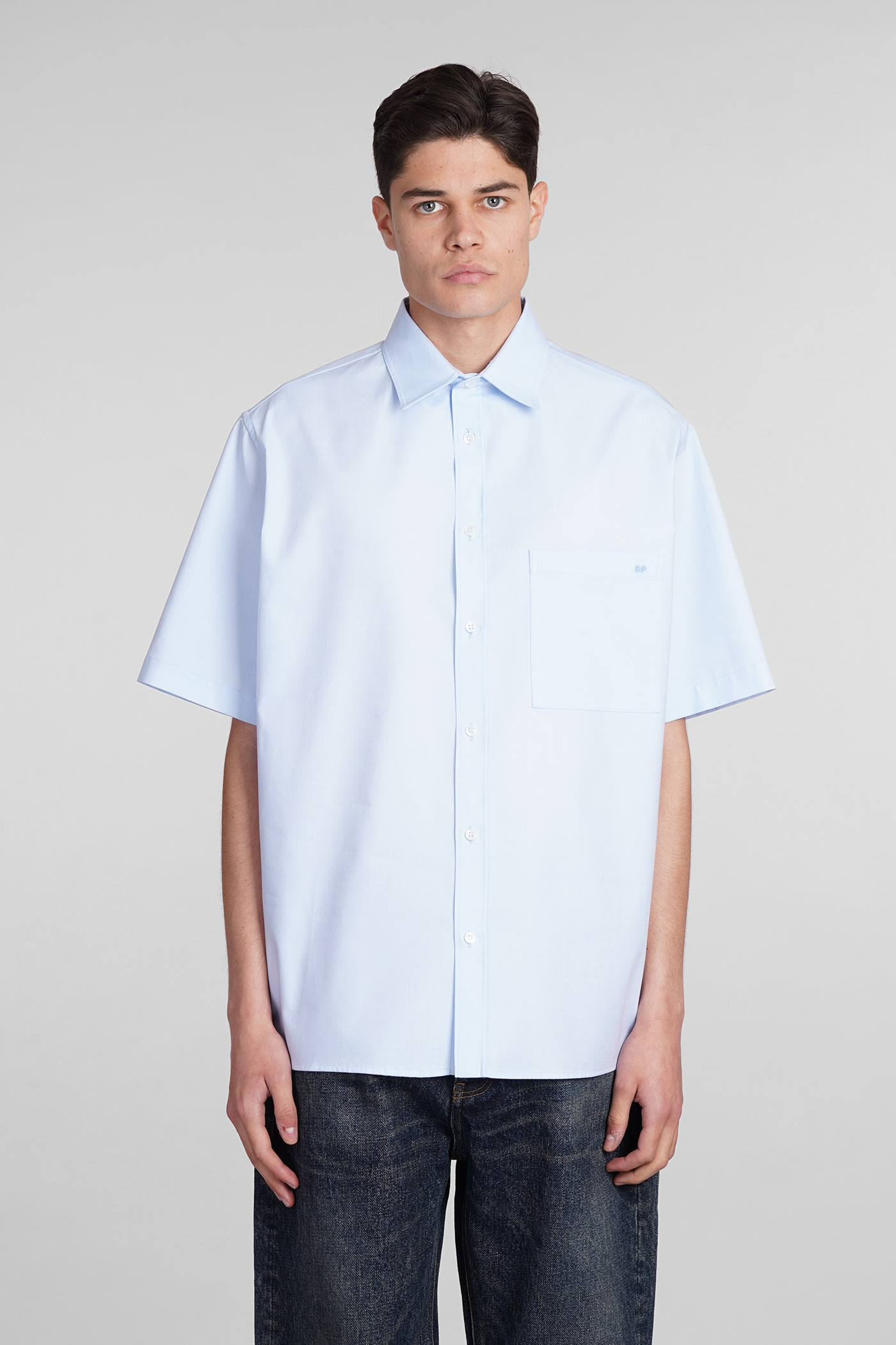 Vale Shirt In Cyan Cotton